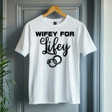 Wifey for Lifey T-Shirt – Cute Wedding Shirt with Rings – Bride Gift – Bachelorette Party Tee – Just Married Shirt for Her