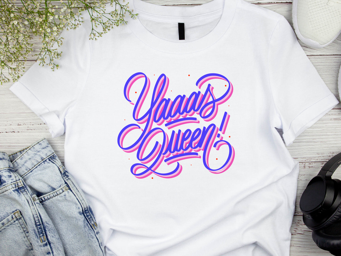 Yaaas Queen Bride T-Shirt – Bridal Party Shirt – Bachelorette Tee – Bride Squad Shirt – Wedding Celebration Gift – Fun Bride Shirt