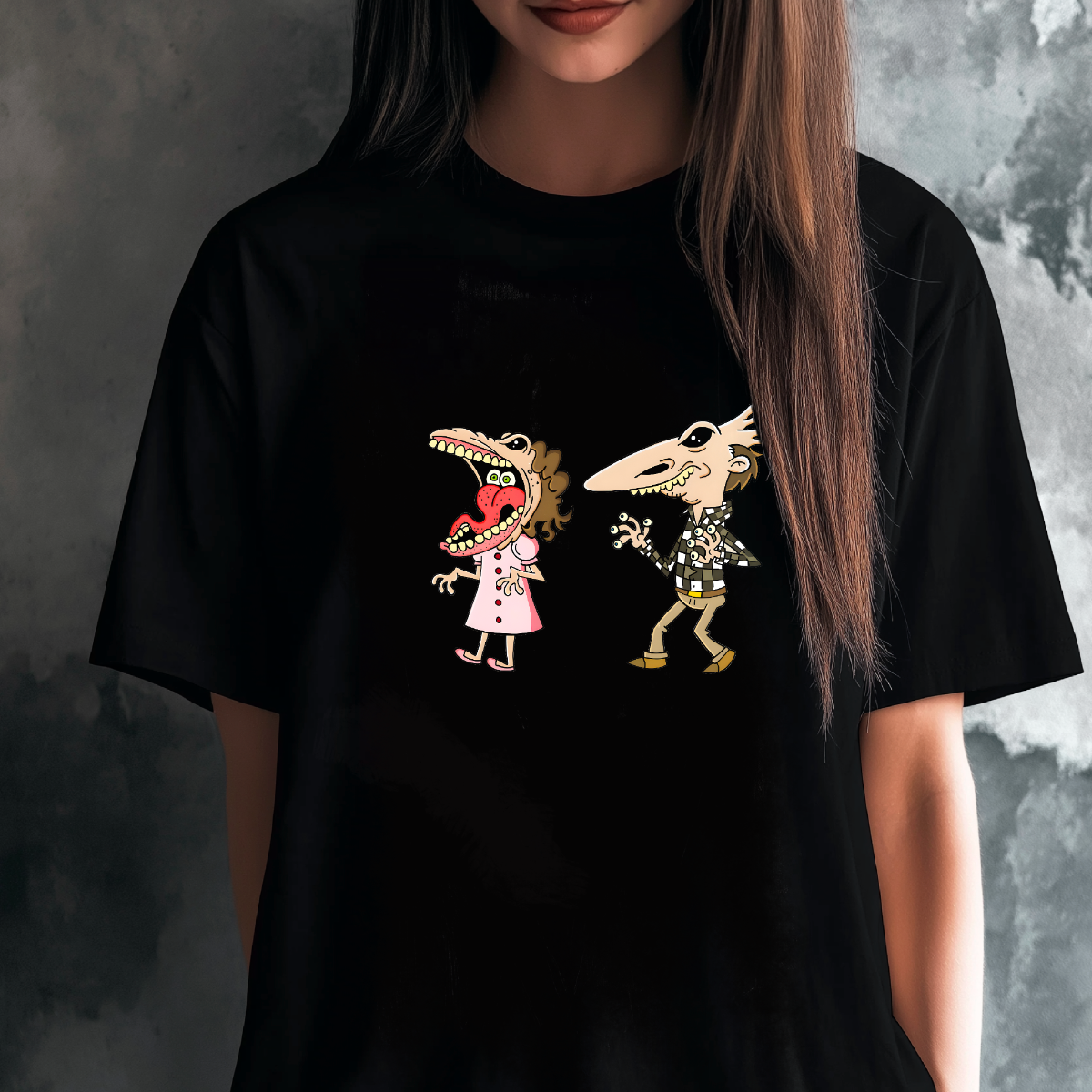 Beetlejuice Adam und Barbara Maske Grafik Bio-Baumwolle T-Shirt