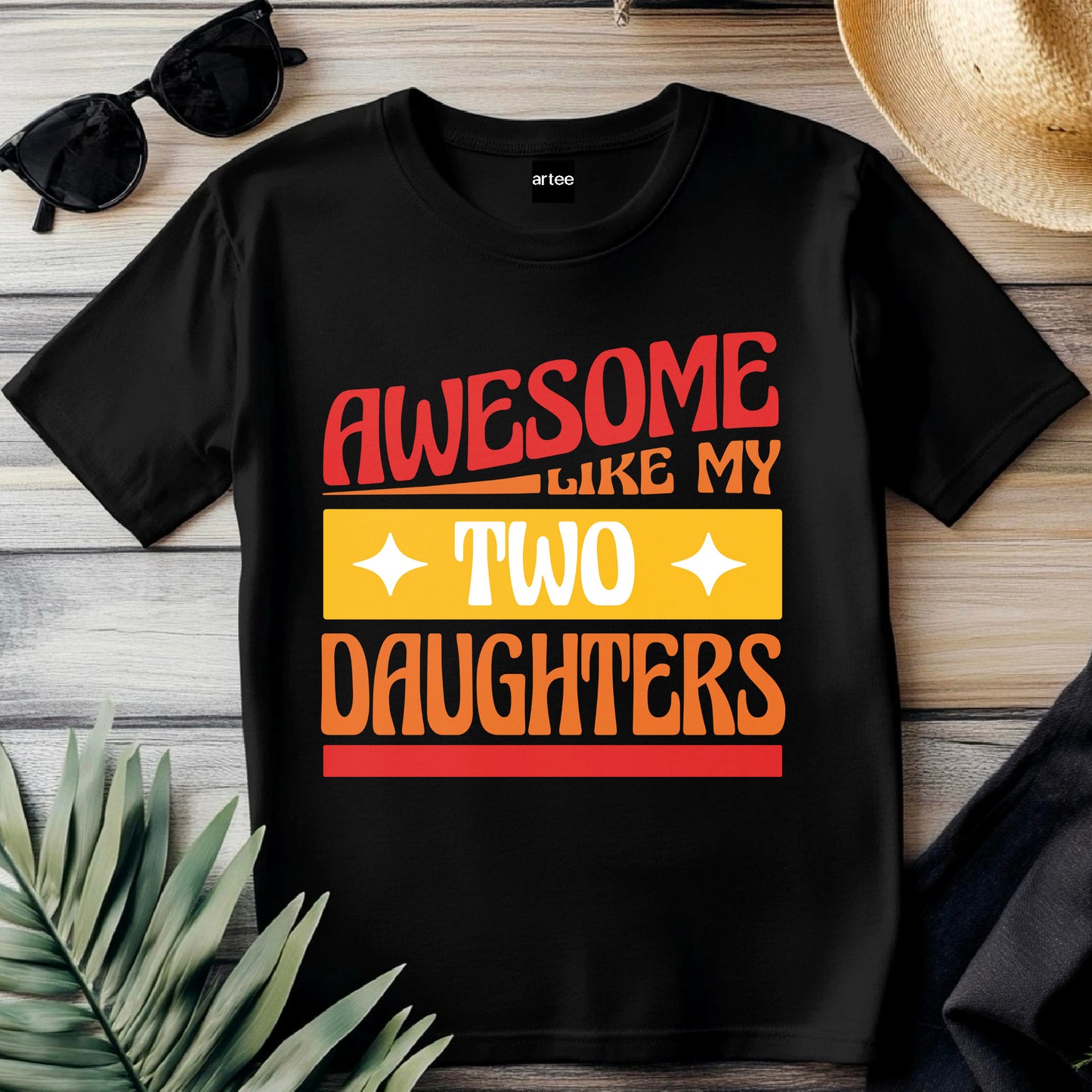Awesome like my two daughters T-shirt, mothers Day, Funny Shirt For mom, proud mom Tee, Great Present Shirt Vintage For Mom Mother