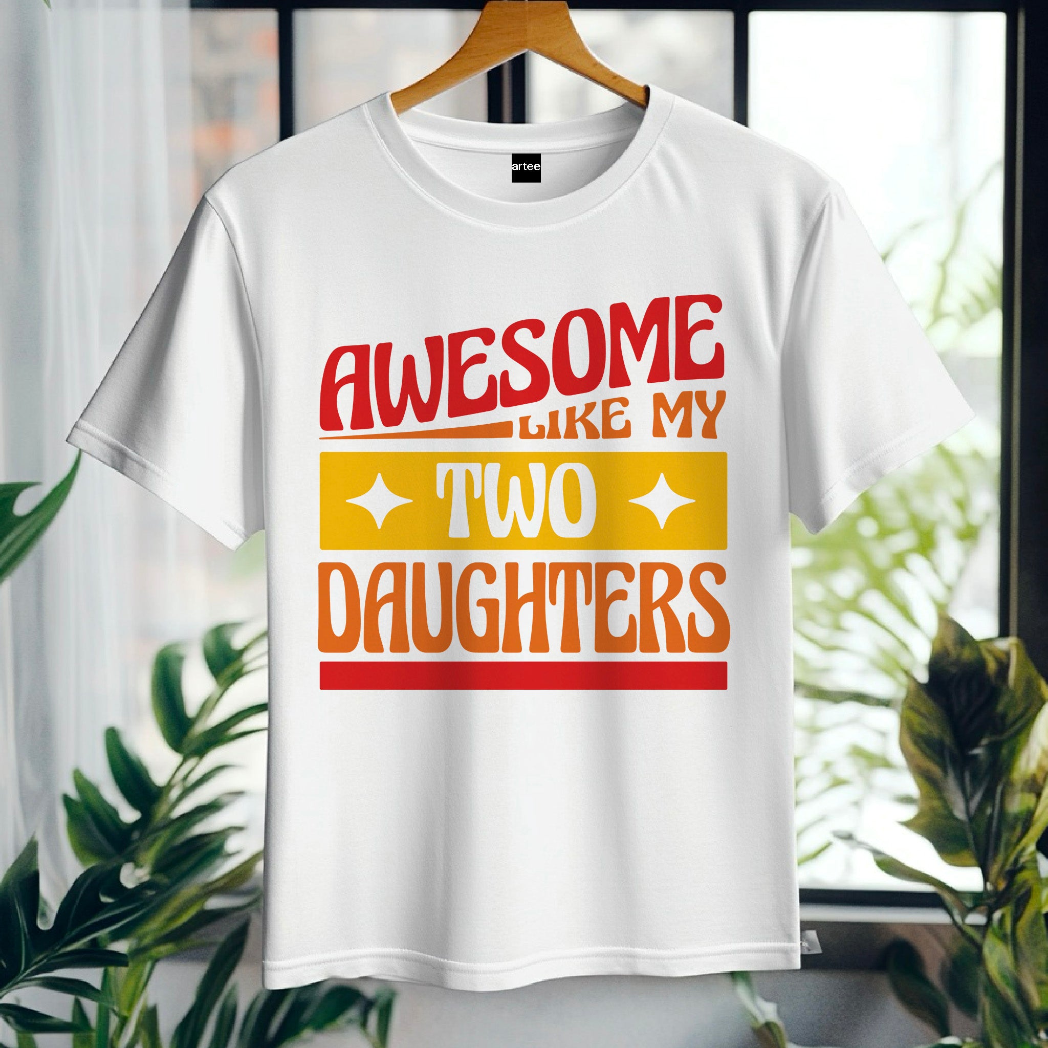 Awesome like my two daughters T-shirt, mothers Day, Funny Shirt For mom, proud mom Tee, Great Present Shirt Vintage For Mom Mother