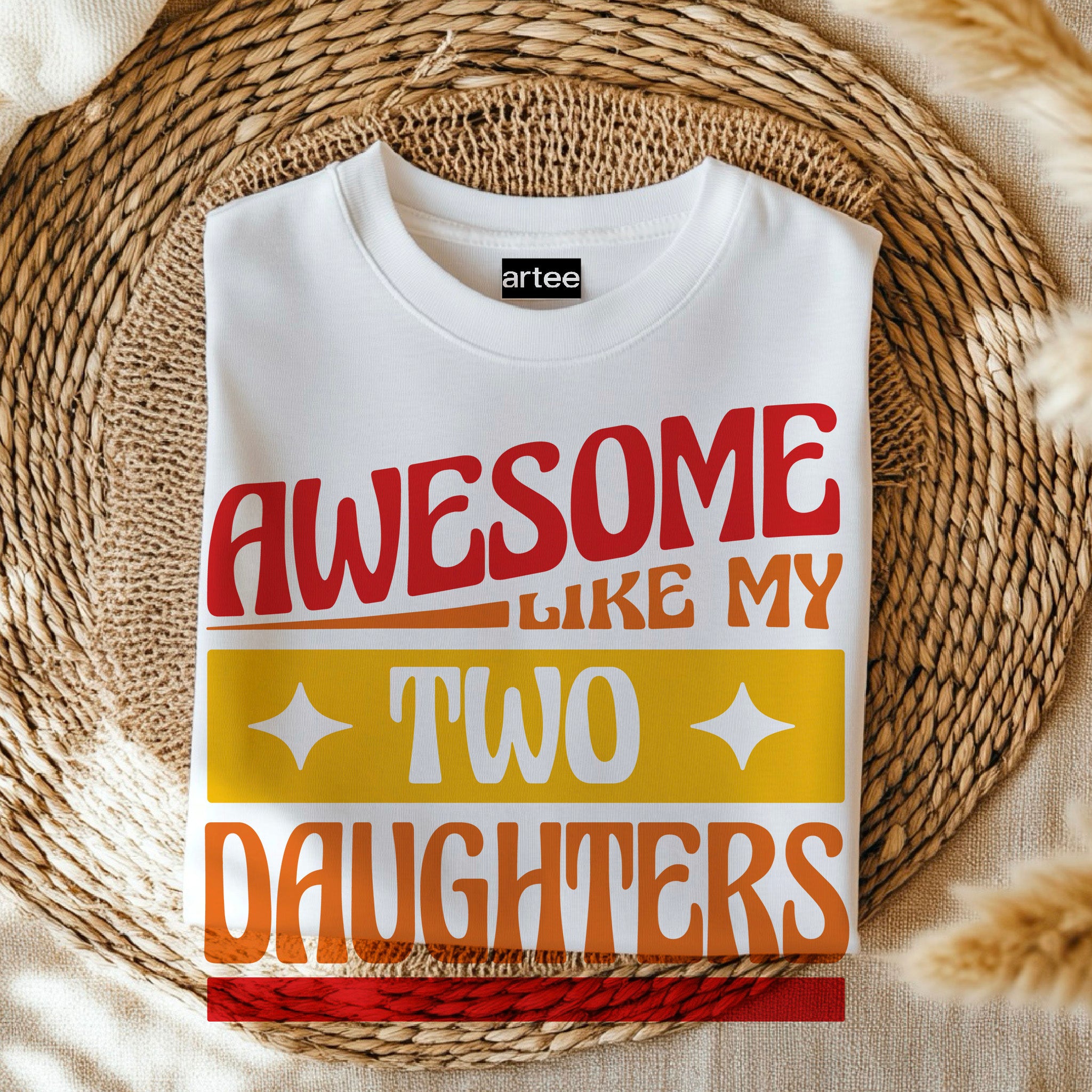 Awesome like my two daughters T-shirt, mothers Day, Funny Shirt For mom, proud mom Tee, Great Present Shirt Vintage For Mom Mother