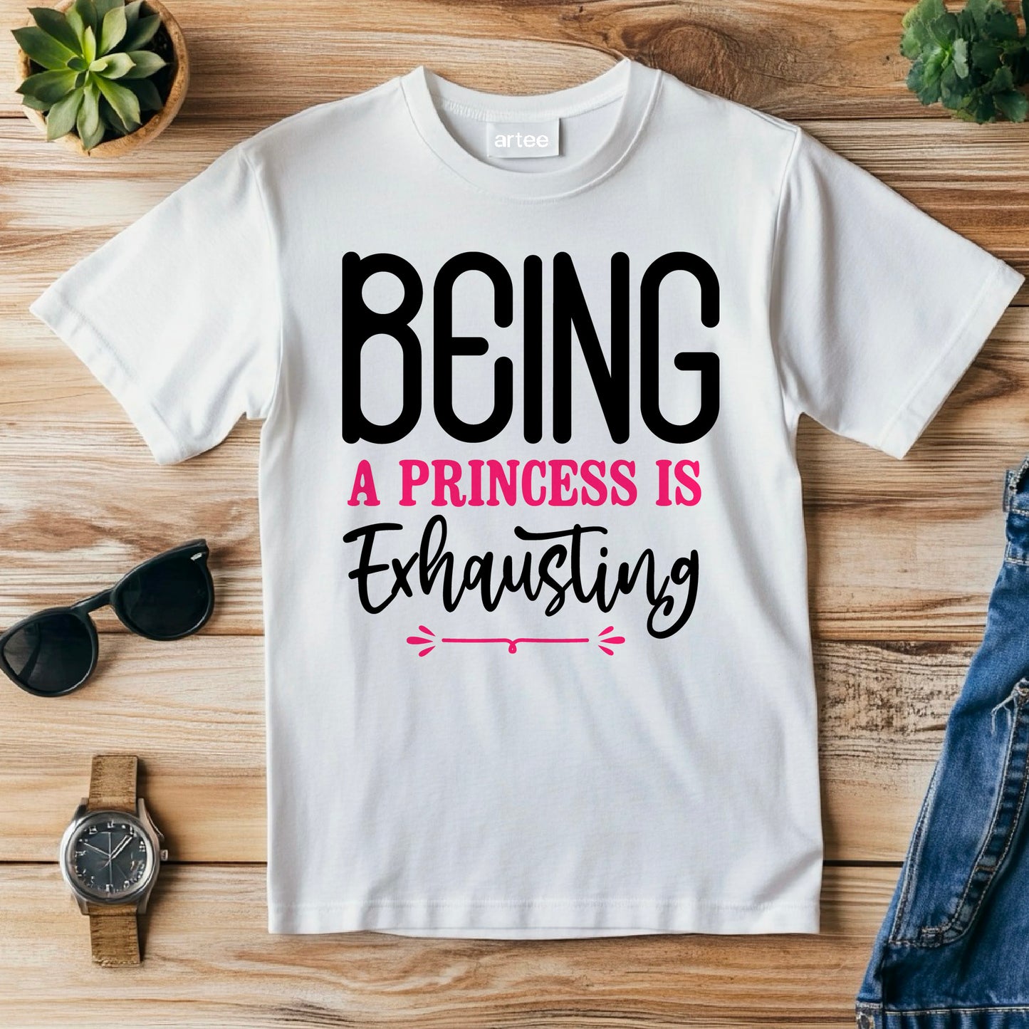 Being a Princess Is Exhausting T-Shirt | Funny Royal Attitude Tee | Cute Lazy Day Shirt | Sassy Gift for Her