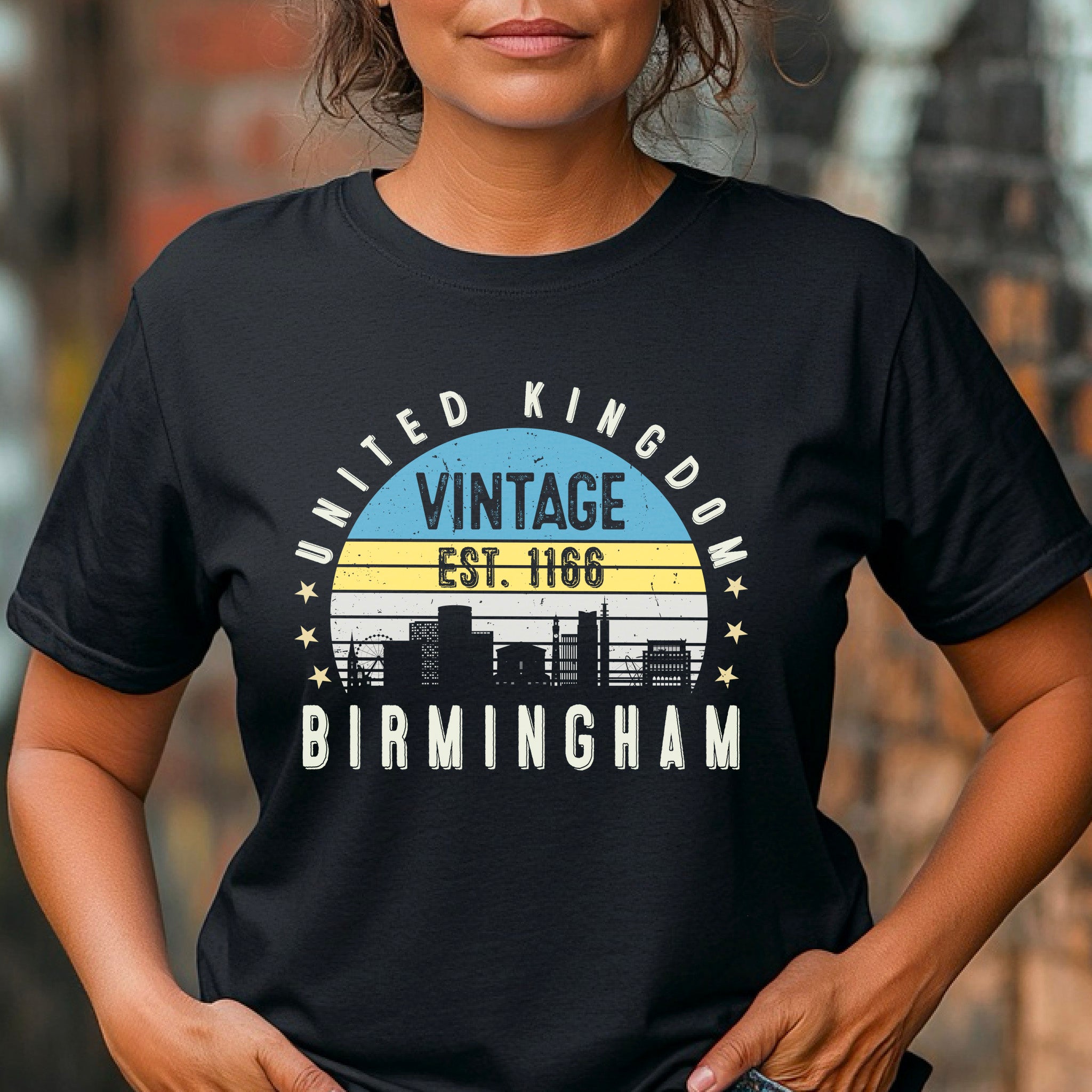 Birmingham T-Shirt Vintage Style | Est. 1166 Graphic Tee | UK City Retro Shirt | British Heritage Gift