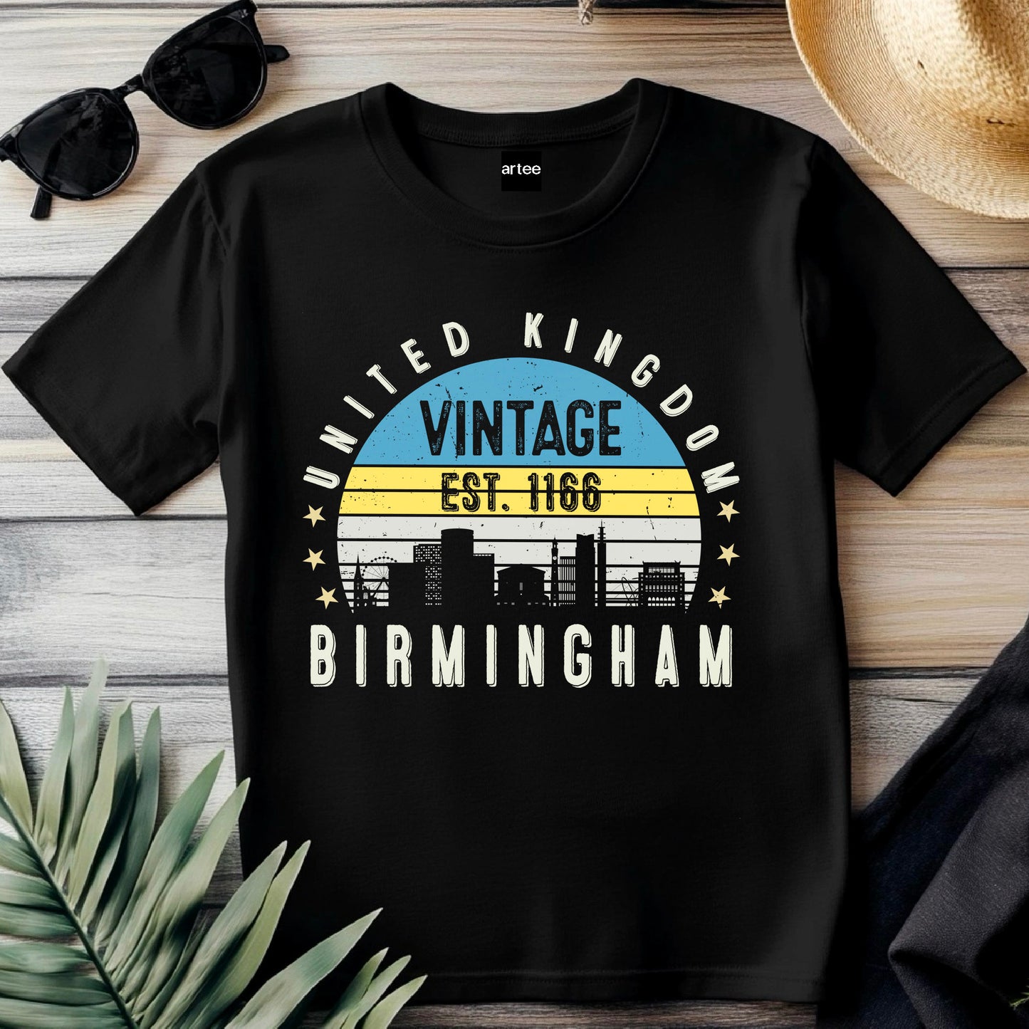 Birmingham T-Shirt Vintage Style | Est. 1166 Graphic Tee | UK City Retro Shirt | British Heritage Gift