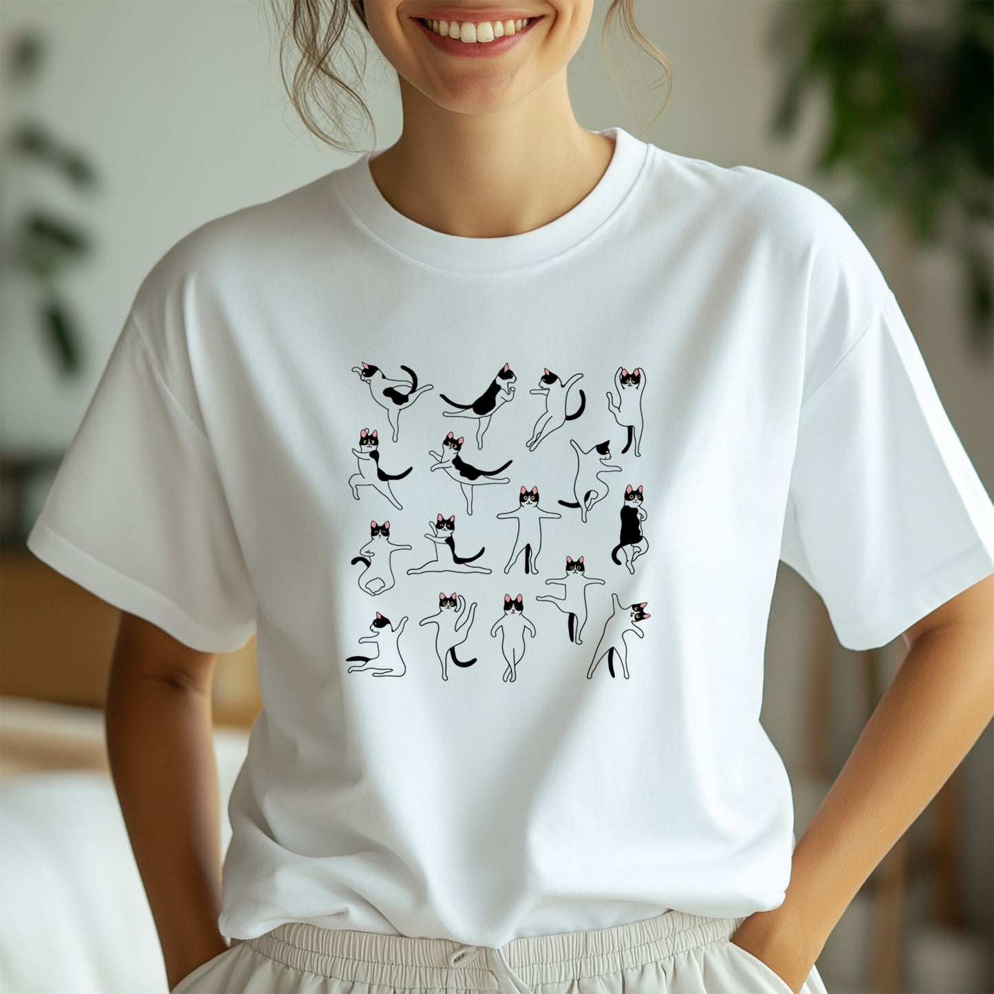 Katzen-Doodle-Art Grafik T-Shirt