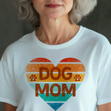 Retro dog mom t-shirt, Vintage dog lover t-shirt, Cool pet owner gift, Casual shirt for mother's day