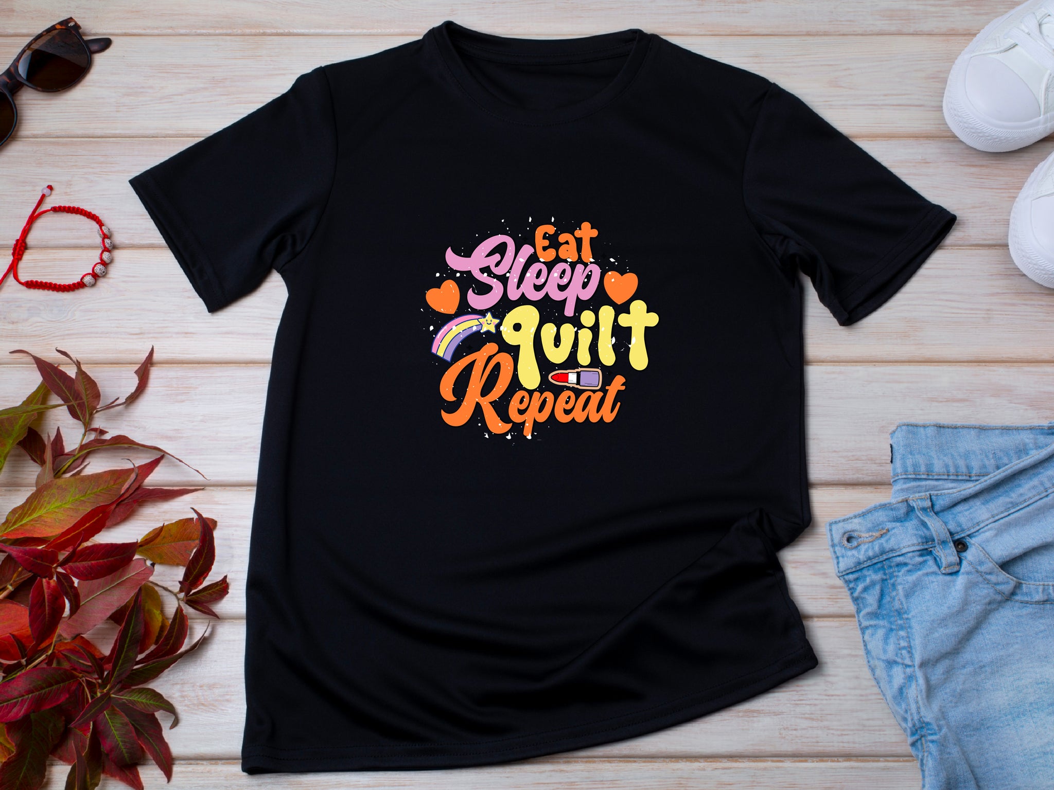Eat Sleep Quilt Repeat T-Shirt, Funny Quilting Shirt, Quilter Gift Tee, Eat Sleep Gym Repeat Shirt, Gym Slogan Tee, Gift for Gym Lover