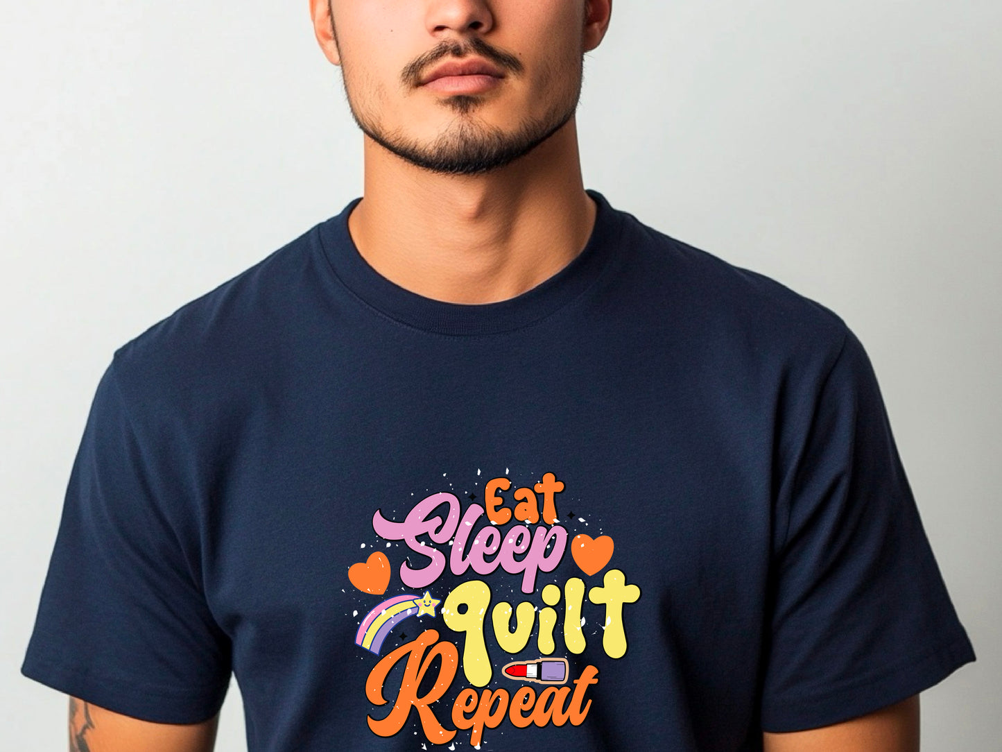 Eat Sleep Quilt Repeat T-Shirt, Funny Quilting Shirt, Quilter Gift Tee, Eat Sleep Gym Repeat Shirt, Gym Slogan Tee, Gift for Gym Lover