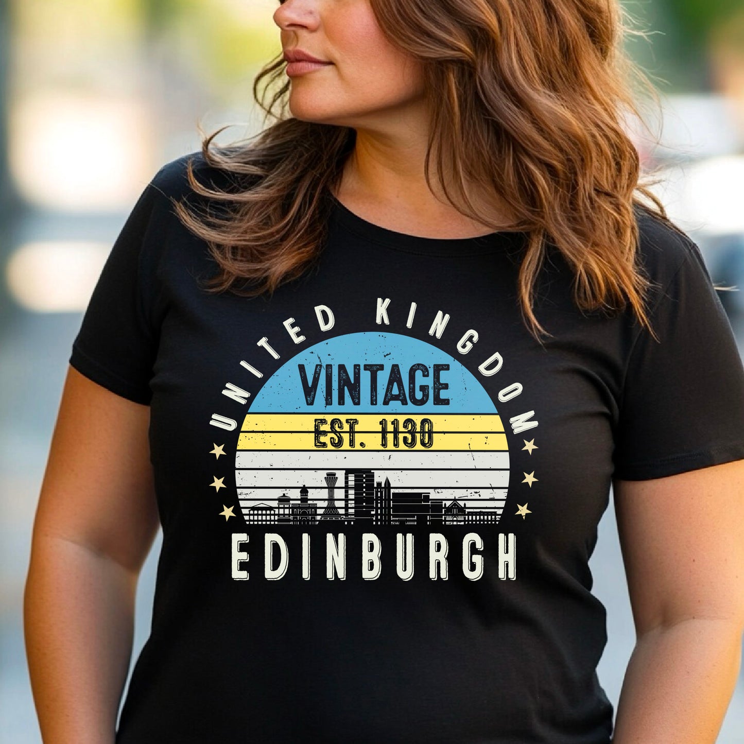 Edinburgh Est. 1130 T-Shirt – Vintage United Kingdom Tee – Retro UK City Shirt – British Heritage Gift – Unisex England Top