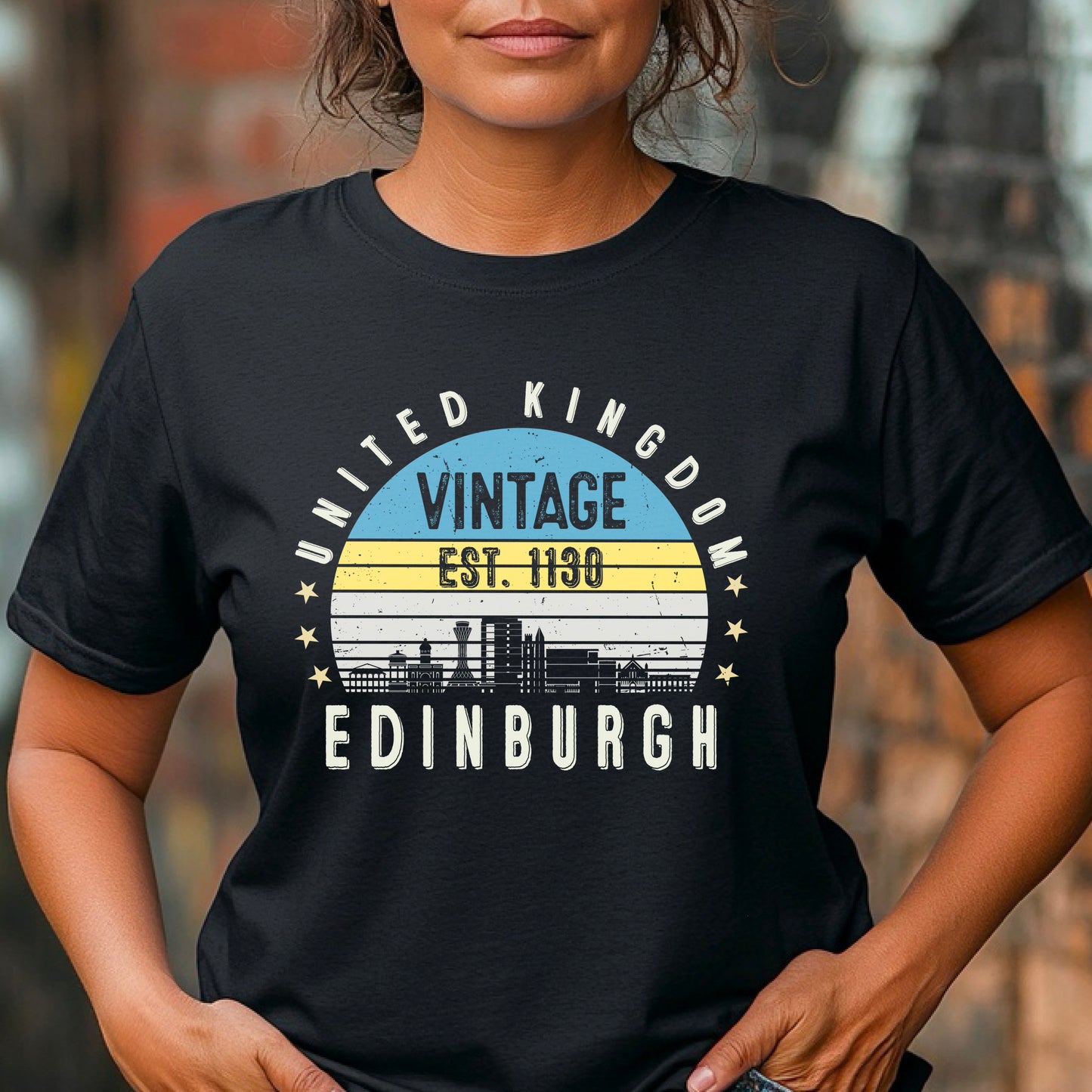 Edinburgh Est. 1130 T-Shirt – Vintage United Kingdom Tee – Retro UK City Shirt – British Heritage Gift – Unisex England Top