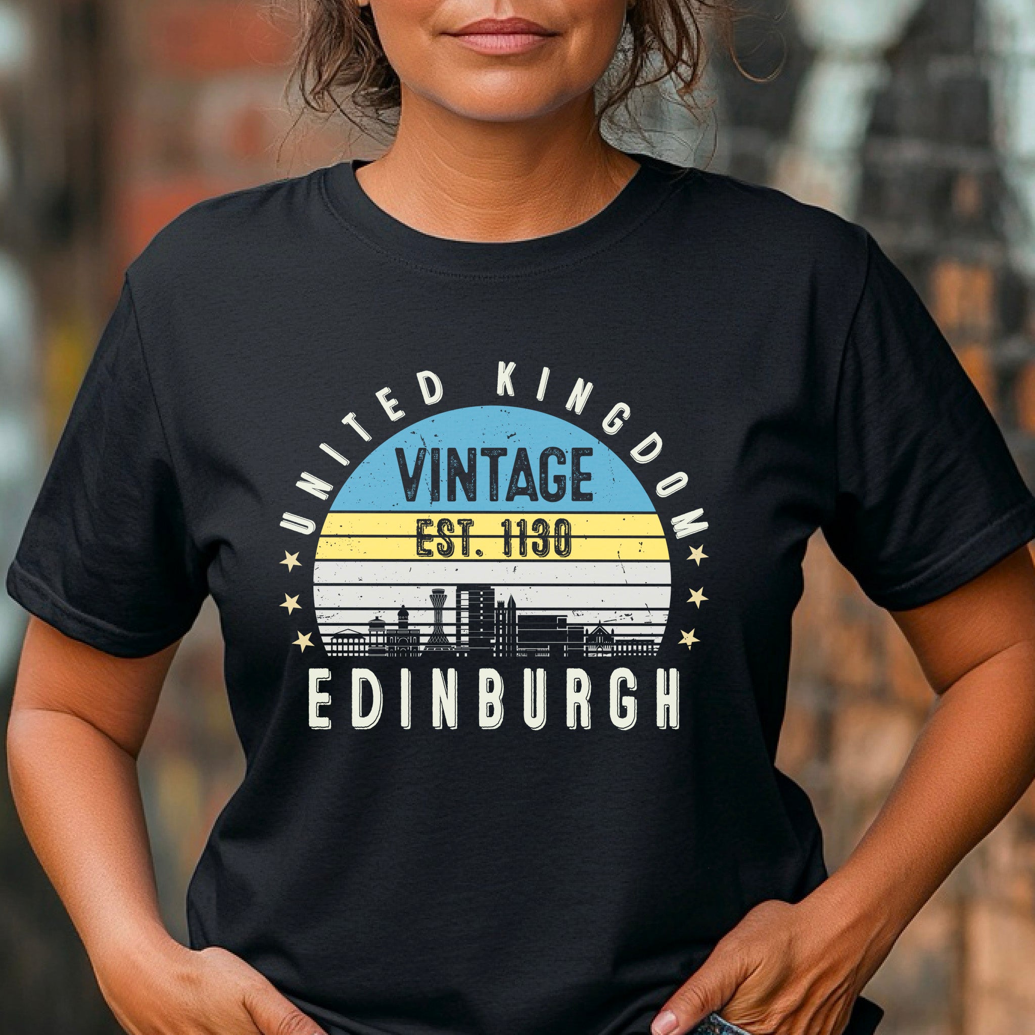 Edinburgh Est. 1130 T-Shirt – Vintage United Kingdom Tee – Retro UK City Shirt – British Heritage Gift – Unisex England Top