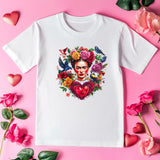 Valentine T-Shirt | Frida Kahlo Art Tee | Unique Gift for Her | Women's Cute Love Shirt for Valentine's Day