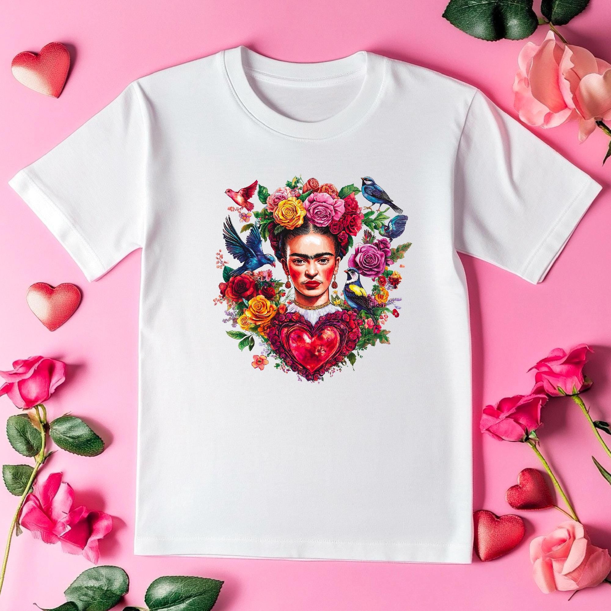 Valentine T-Shirt | Frida Kahlo Art Tee | Unique Gift for Her | Women's Cute Love Shirt for Valentine's Day