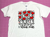 Keith Haring Clothing I Love Me | Colorful Keith Haring Print T-Shirt, Heart Art, Valentine T-Shirt, Unisex Fashion, Casual Style