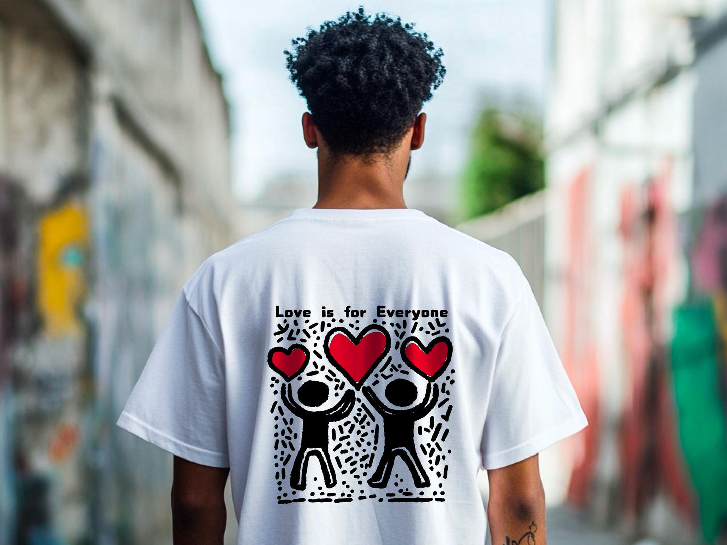 Keith Haring Inspired T-Shirt - Love and Kiss Pop Art Tee, Perfect Valentine Gift