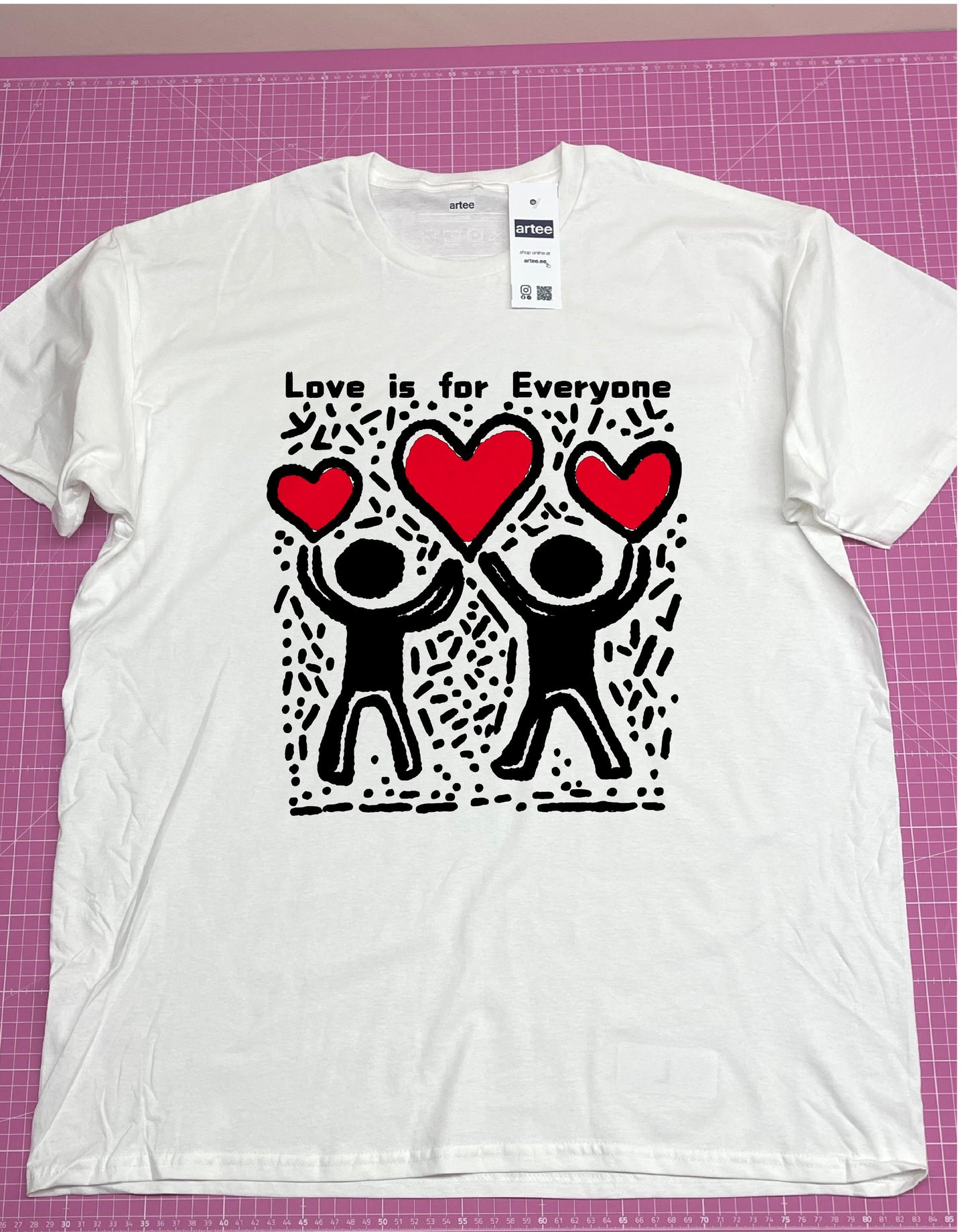 Keith Haring Inspired T-Shirt - Love and Kiss Pop Art Tee, Perfect Valentine Gift