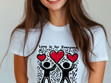 Keith Haring Inspired T-Shirt - Love and Kiss Pop Art Tee, Perfect Valentine Gift