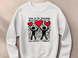 Keith Haring 'Love is for Everyone' Sweatshirt | Colorful Heart Art, Valentine, Unisex Fashion