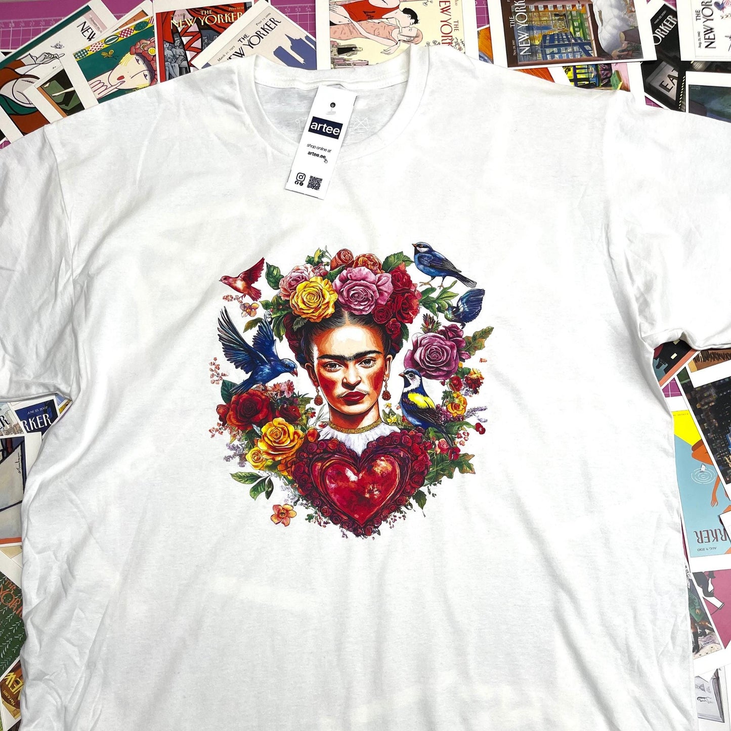 Valentine T-Shirt | Frida Kahlo Art Tee | Unique Gift for Her | Women's Cute Love Shirt for Valentine's Day
