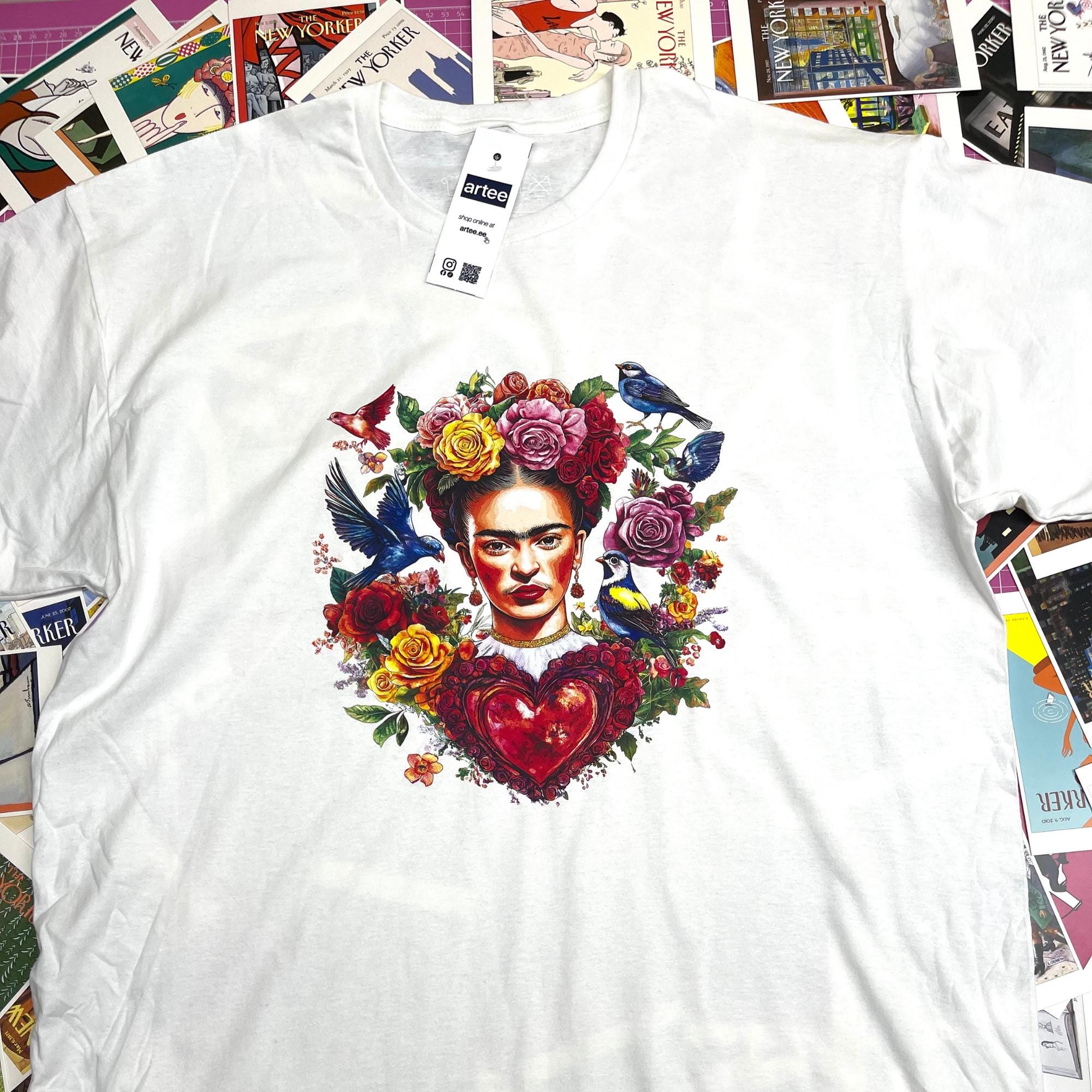 Valentine T-Shirt | Frida Kahlo Art Tee | Unique Gift for Her | Women's Cute Love Shirt for Valentine's Day