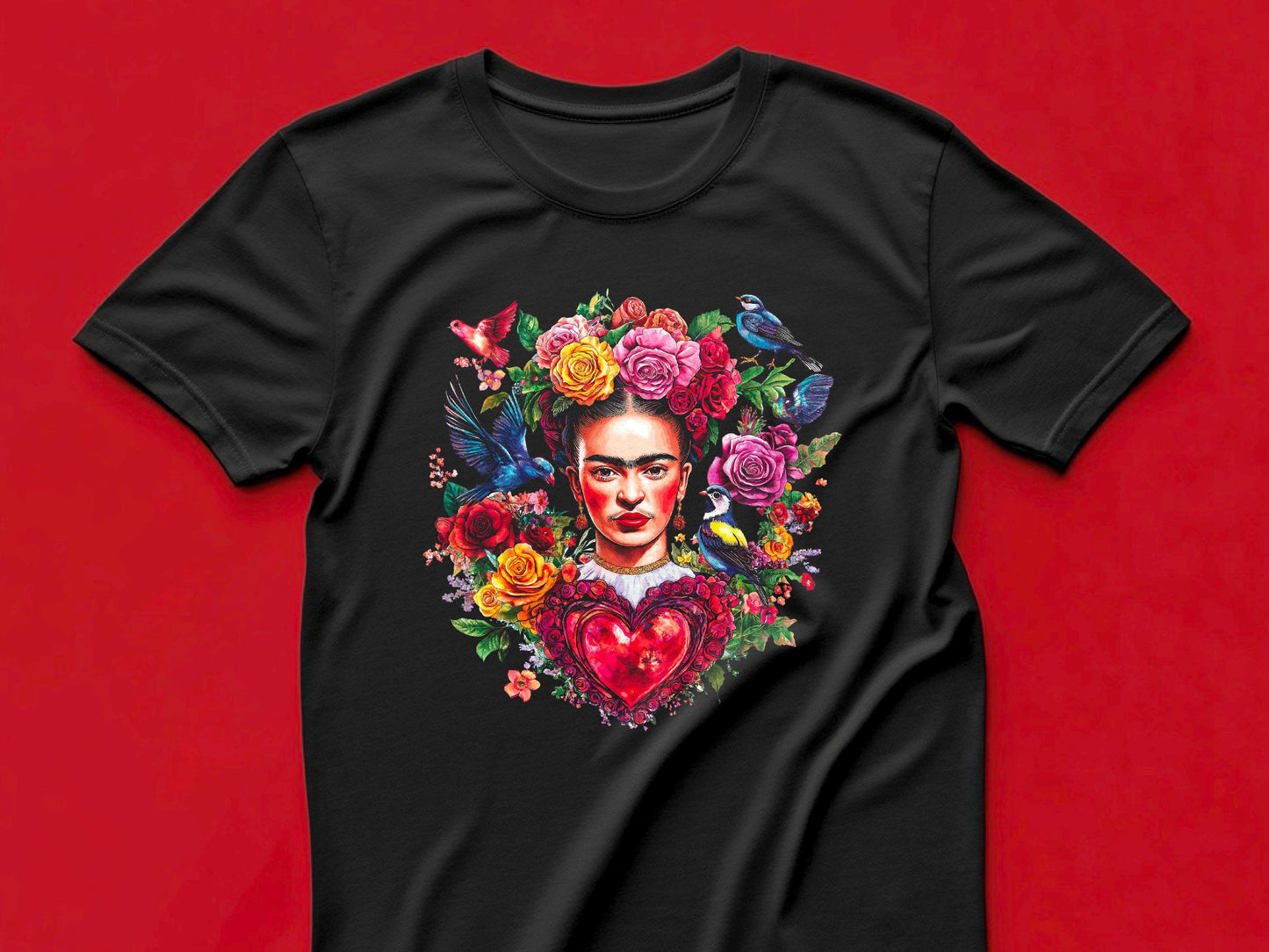 Valentine T-Shirt | Frida Kahlo Art Tee | Unique Gift for Her | Women's Cute Love Shirt for Valentine's Day