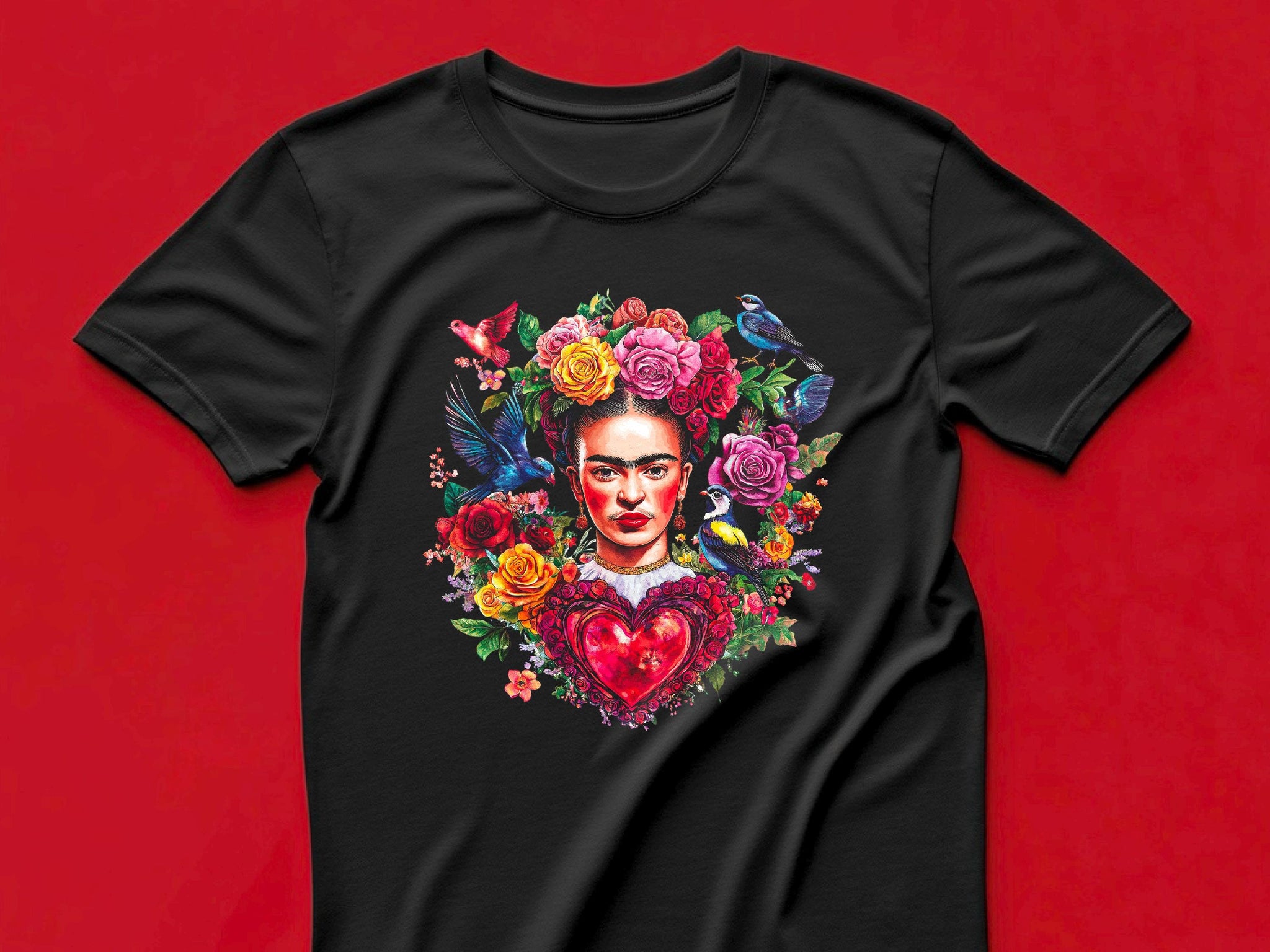 Valentine T-Shirt | Frida Kahlo Art Tee | Unique Gift for Her | Women's Cute Love Shirt for Valentine's Day