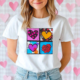 Andy Warhol Inspired Heart & Rose Pop Art Tee - Perfect Valentine Gift for Art Lovers