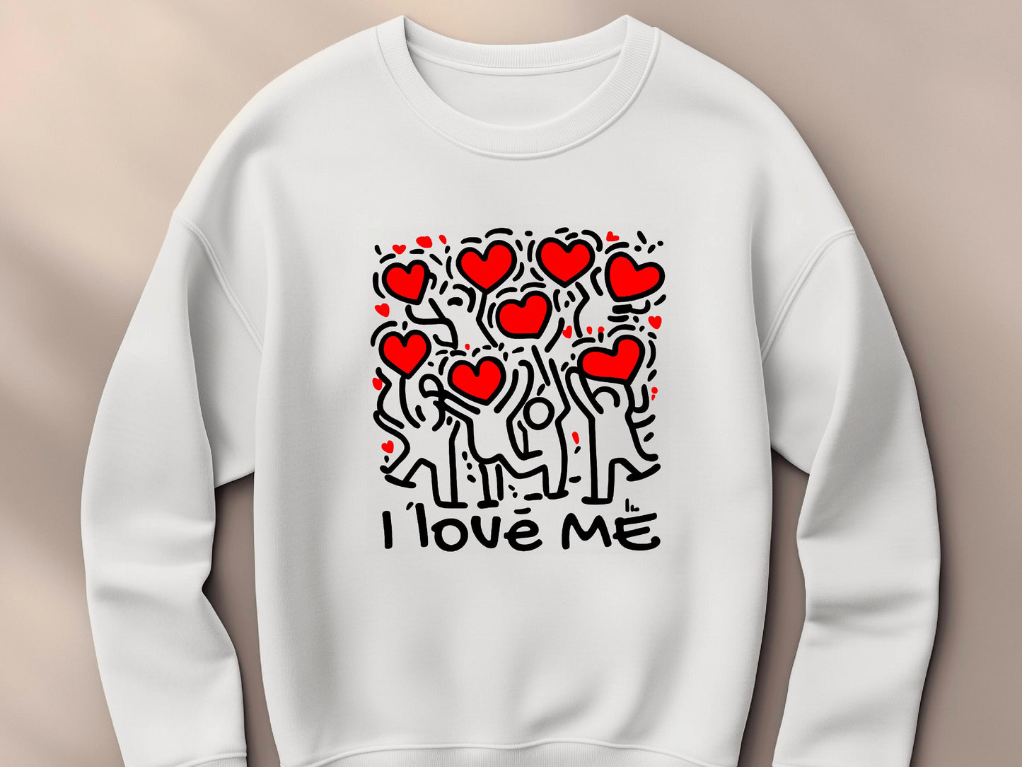Keith Haring 'I Love Me' T-Shirt | Colorful Print, Heart Art, Valentine's Day Tee, Unisex Casual Style
