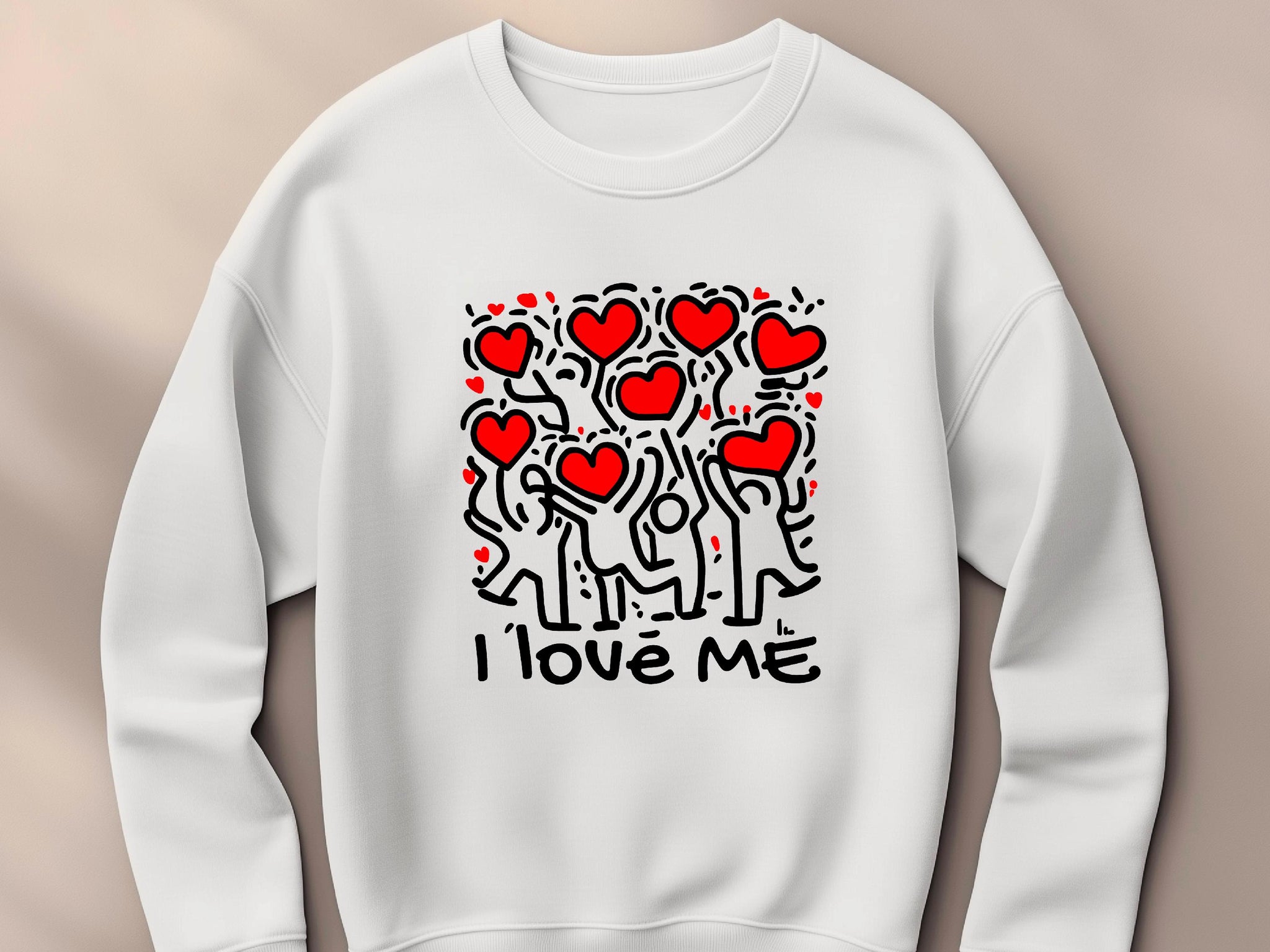 Keith Haring 'I Love Me' T-Shirt | Colorful Print, Heart Art, Valentine's Day Tee, Unisex Casual Style
