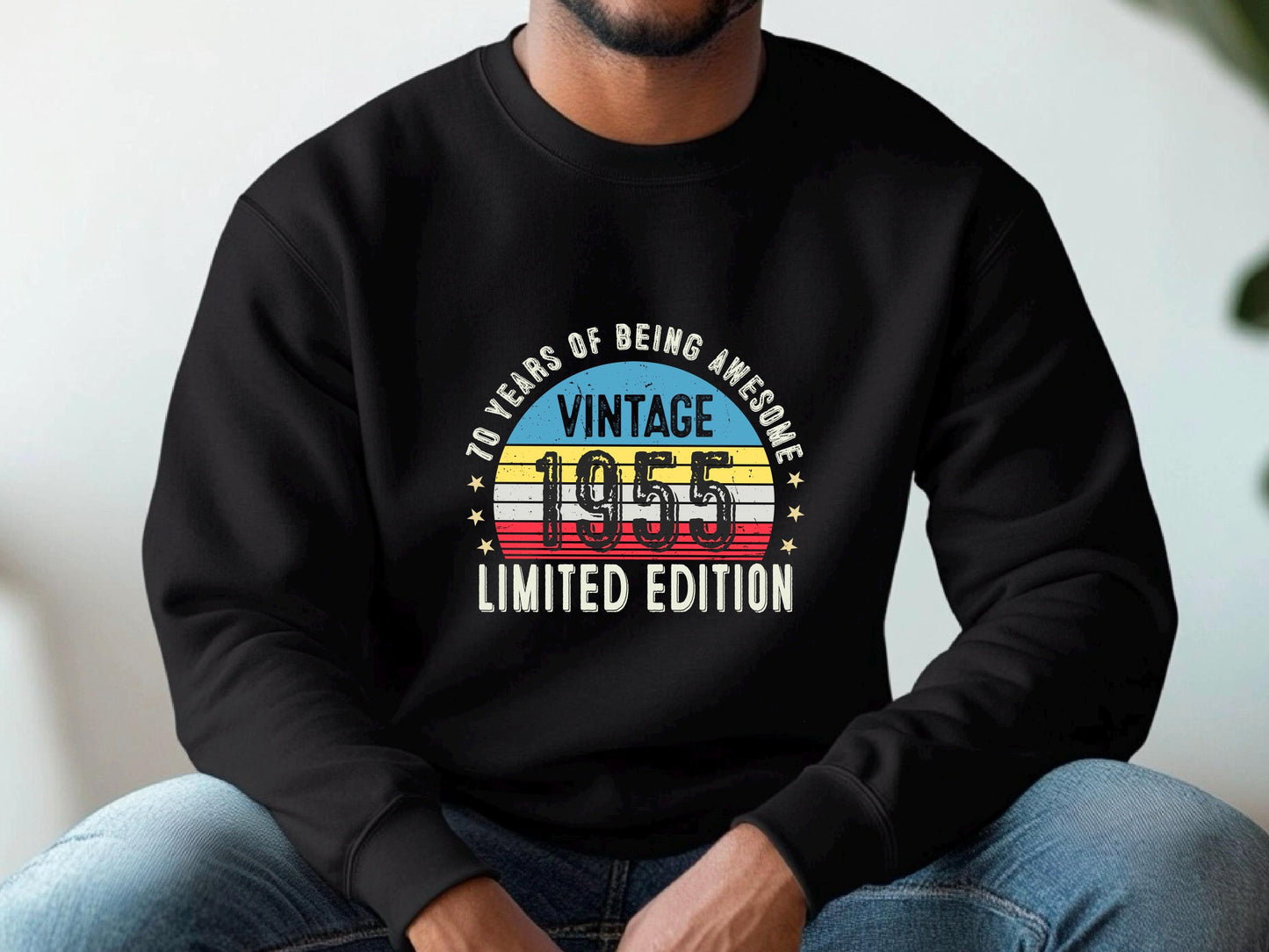1955 70th Birthday Sweatshirt | Funny 70th Gifts for Dad, Gifts for Him | Cozy 70th Sweatshirt for Men