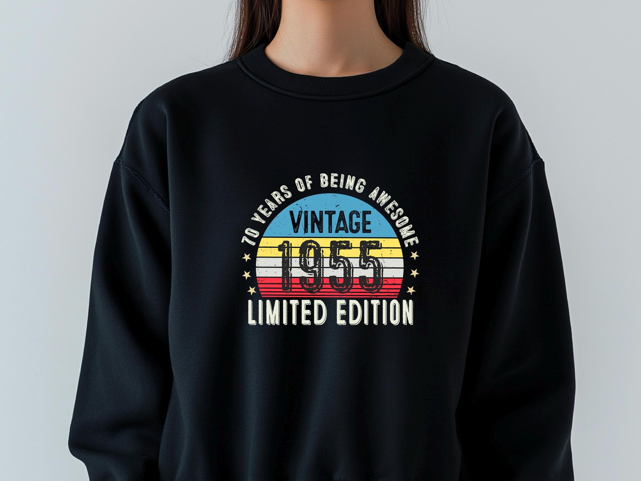 1955 70th Birthday Sweatshirt | Funny 70th Gifts for Dad, Gifts for Him | Cozy 70th Sweatshirt for Men