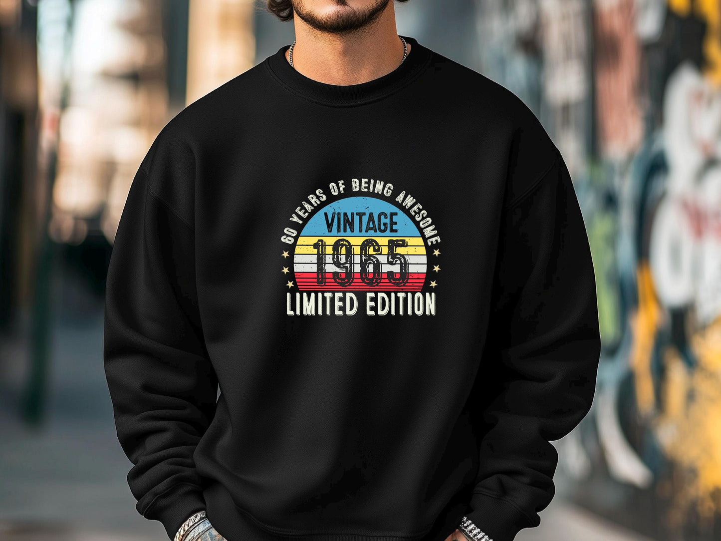 1965 60th Birthday Sweatshirt | Funny 60th Gifts for Dad, Gifts for Him | Cozy 60th Sweatshirt for Men