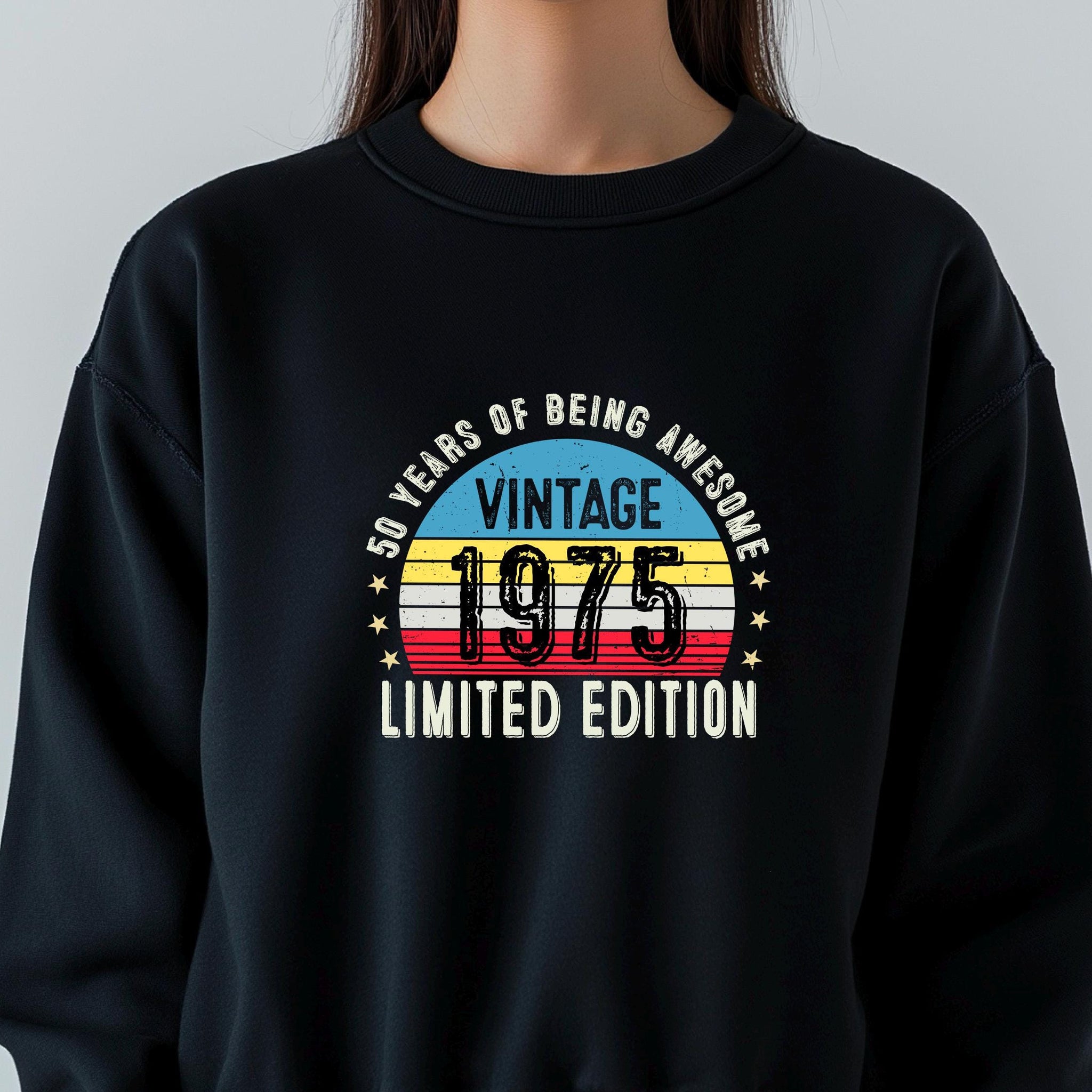 1975 50th Birthday Sweatshirt | Funny 50th Gifts for Dad, Gifts for Him | Cozy 50th Sweatshirt for Men