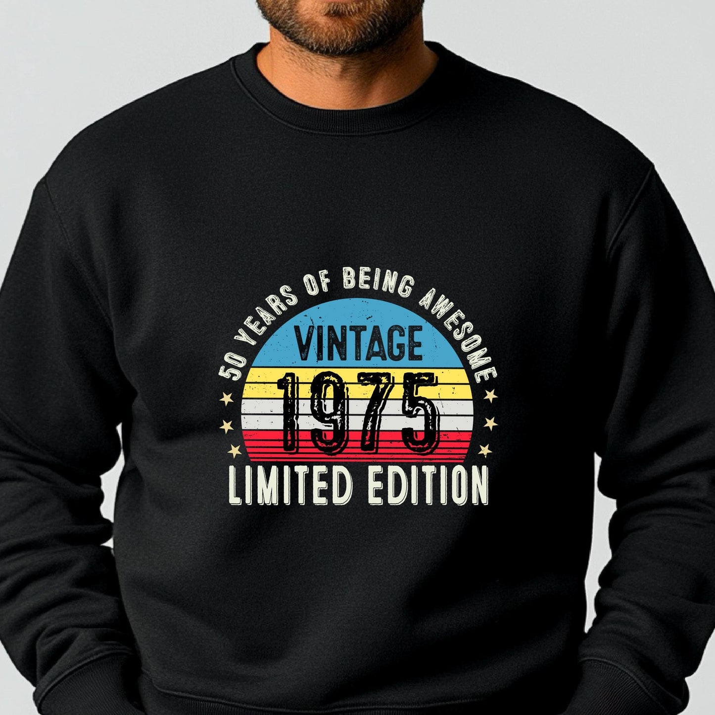1975 50th Birthday Sweatshirt | Funny 50th Gifts for Dad, Gifts for Him | Cozy 50th Sweatshirt for Men