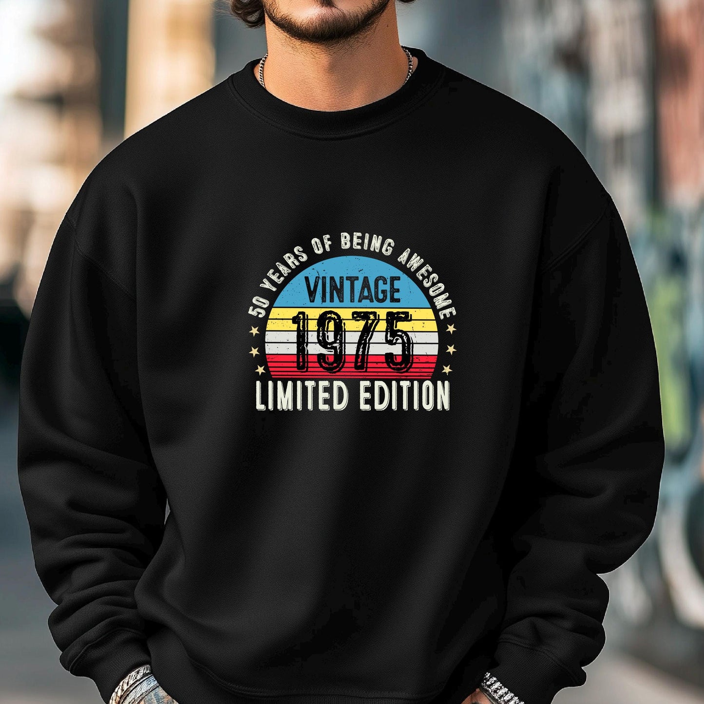 1975 50th Birthday Sweatshirt | Funny 50th Gifts for Dad, Gifts for Him | Cozy 50th Sweatshirt for Men