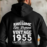 Epic Legend 1955 Hoodie | 70th Birthday Gift for Men | Funny 70th Hoodie | Born a Legend