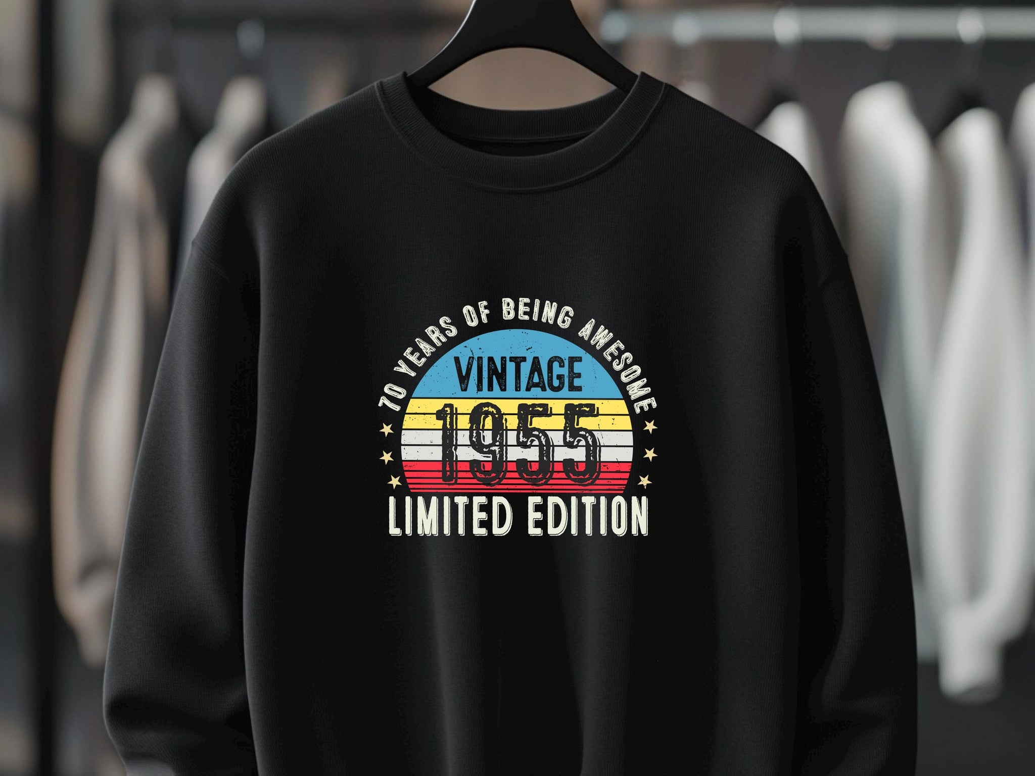 1955 70th Birthday Sweatshirt | Funny 70th Gifts for Dad, Gifts for Him | Cozy 70th Sweatshirt for Men