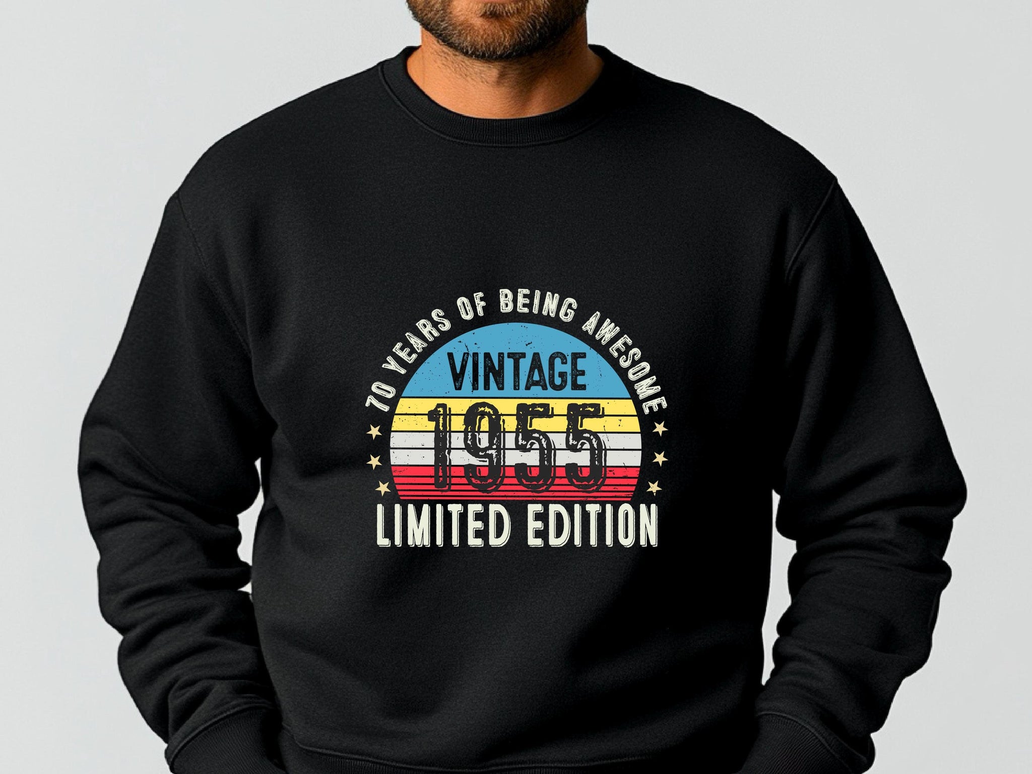 1955 70th Birthday Sweatshirt | Funny 70th Gifts for Dad, Gifts for Him | Cozy 70th Sweatshirt for Men