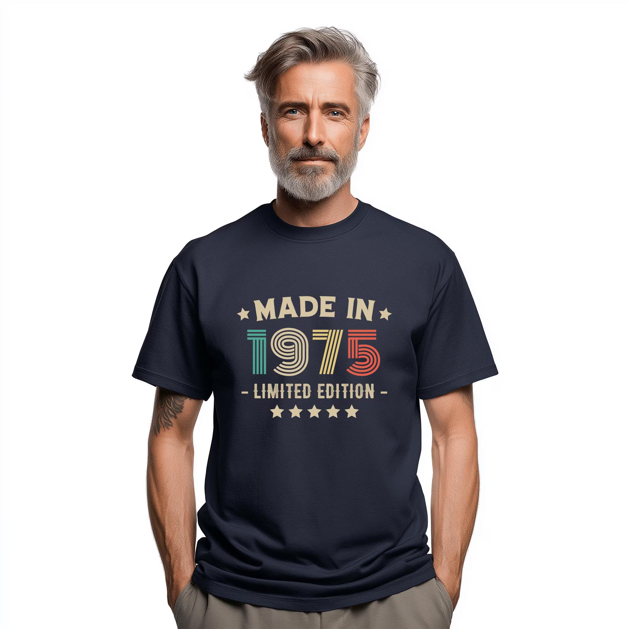 1975 50th Birthday T-Shirt | Funny 50th Gifts for Him, Gifts for Him | Classic 50th T-Shirt for Men