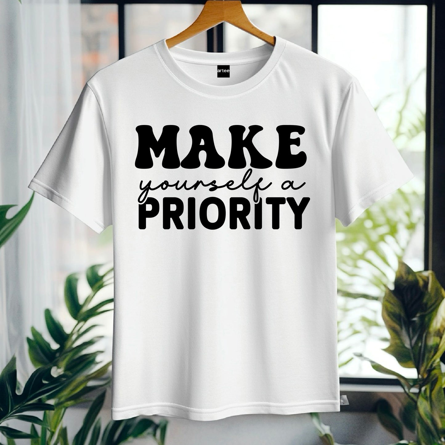 Motivational T-Shirt, Make Yourself a Priority Tee, Inspirational Self Care Shirt, Gift for Her