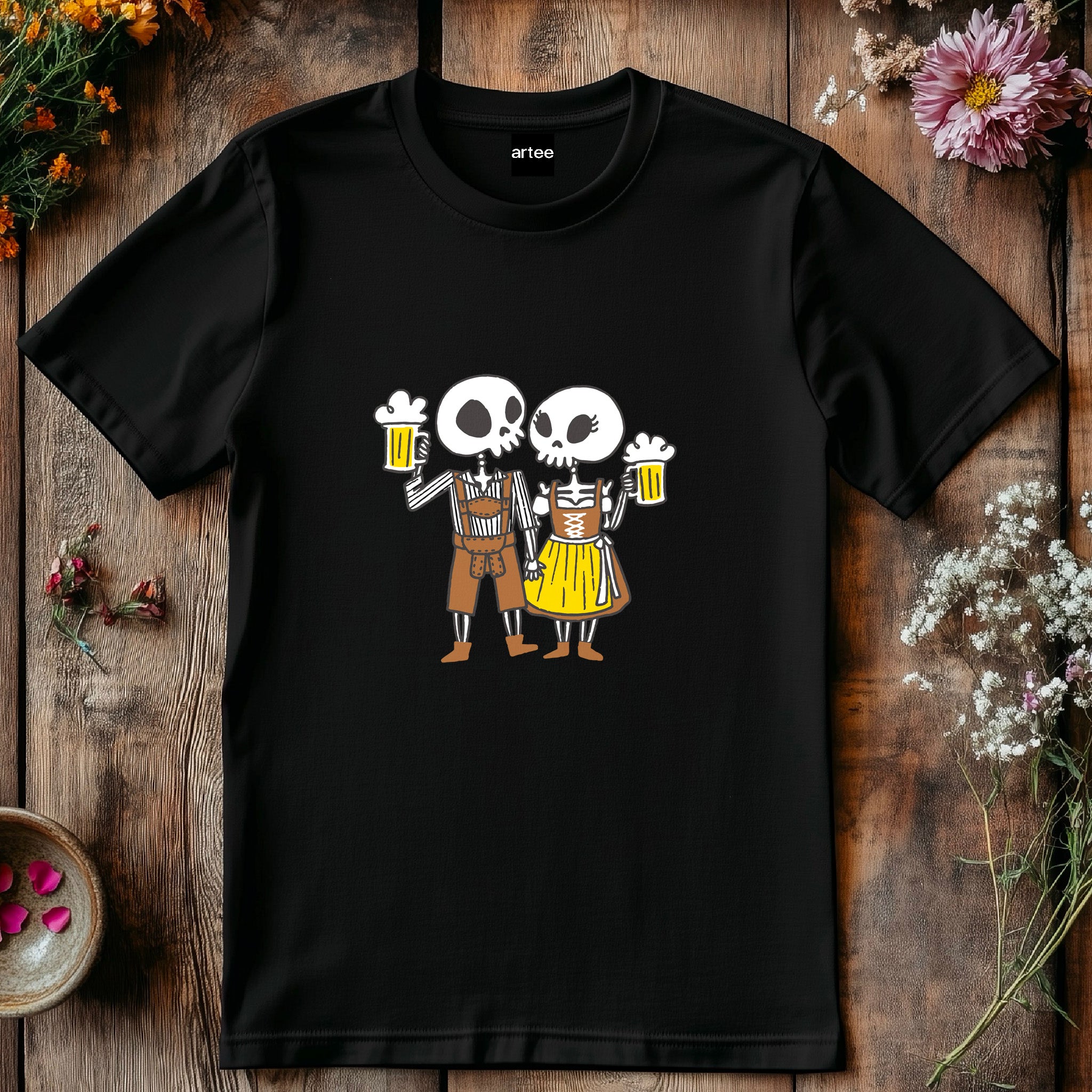 Oktoberfest Funny Skeletons T-Shirt, Beer Festival Shirt, Group Drinking Team Tee, German Beer Lover Shirt, Cheers Halloween Ghosts Shirt