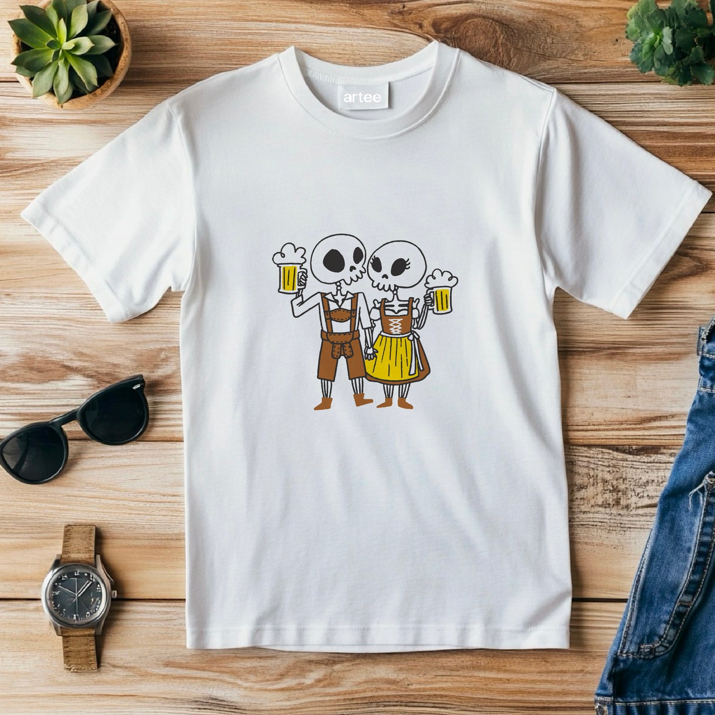 Oktoberfest Funny Skeletons T-Shirt, Beer Festival Shirt, Group Drinking Team Tee, German Beer Lover Shirt, Cheers Halloween Ghosts Shirt