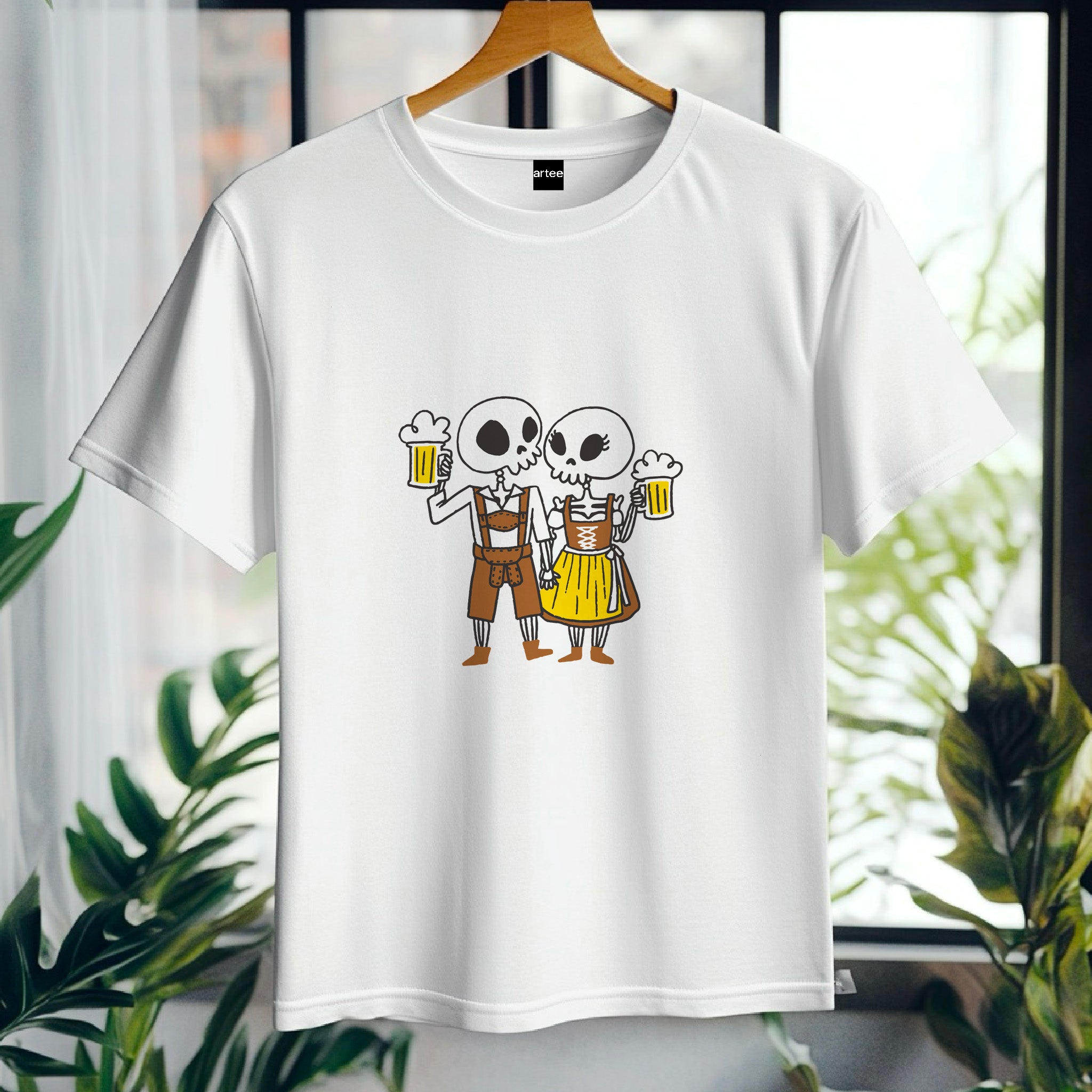 Oktoberfest Funny Skeletons T-Shirt, Beer Festival Shirt, Group Drinking Team Tee, German Beer Lover Shirt, Cheers Halloween Ghosts Shirt