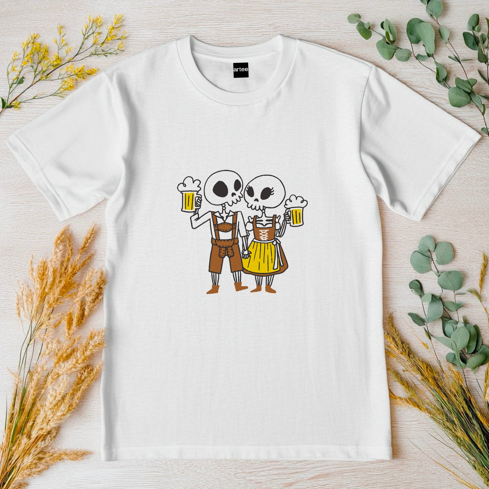 Oktoberfest Funny Skeletons T-Shirt, Beer Festival Shirt, Group Drinking Team Tee, German Beer Lover Shirt, Cheers Halloween Ghosts Shirt