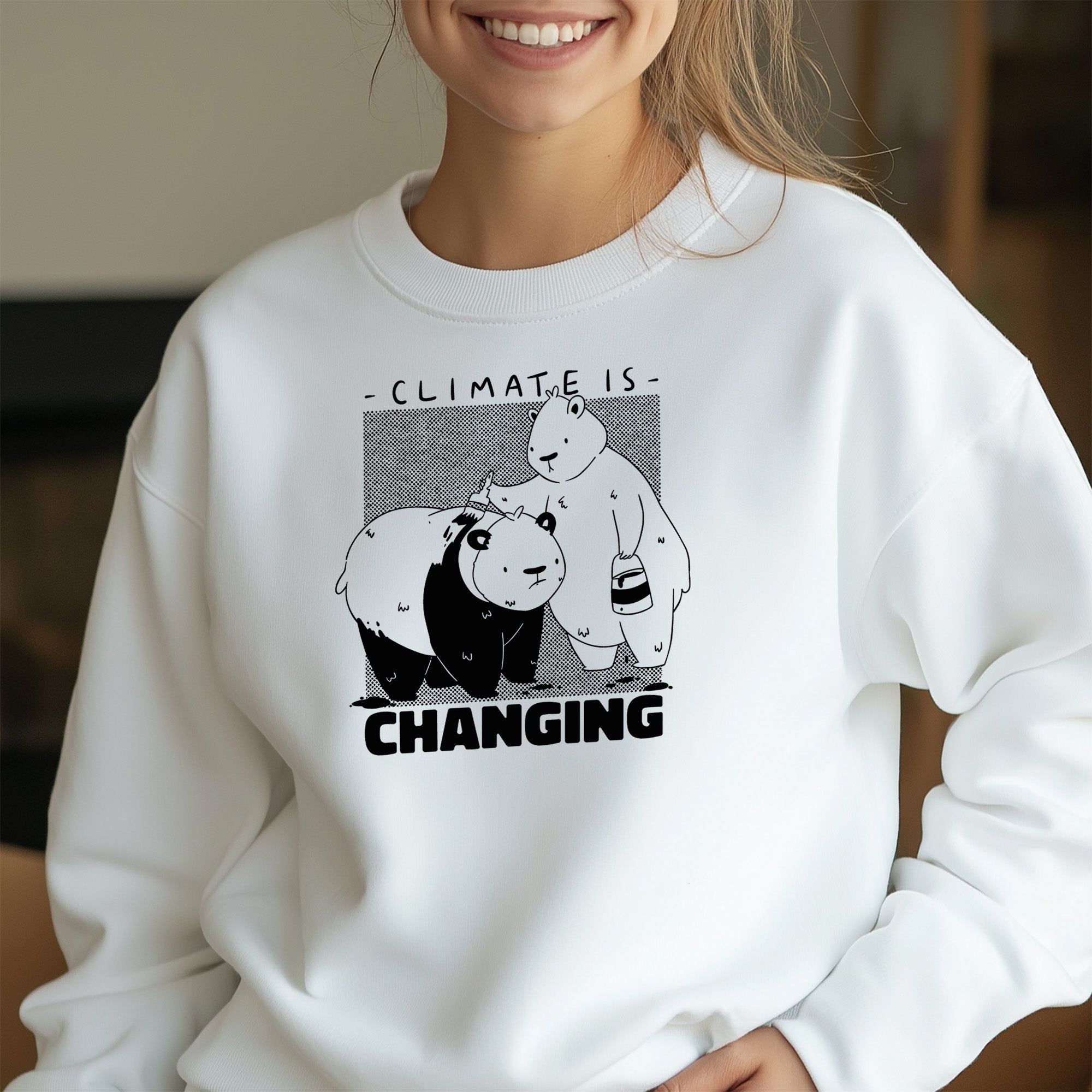 Panda Climate Awareness Sweatshirt: Eco-Friendly Apparel for Change