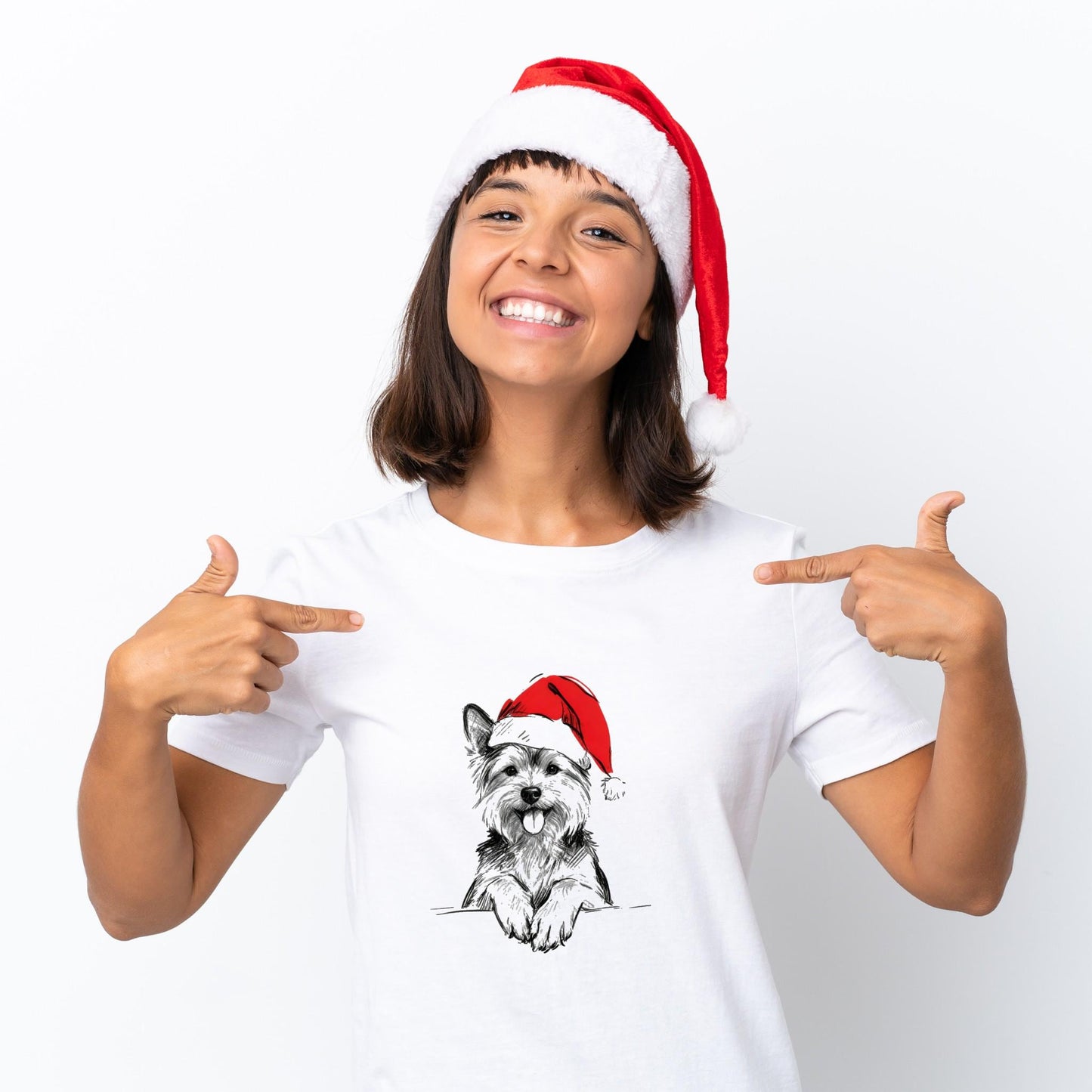 Yorkshire Terrier Christmas T Shirt | Cute Yorkie Xmas Tshirt | Funny Holiday Shirt For Dog Lovers | Gift For Men Women Kids