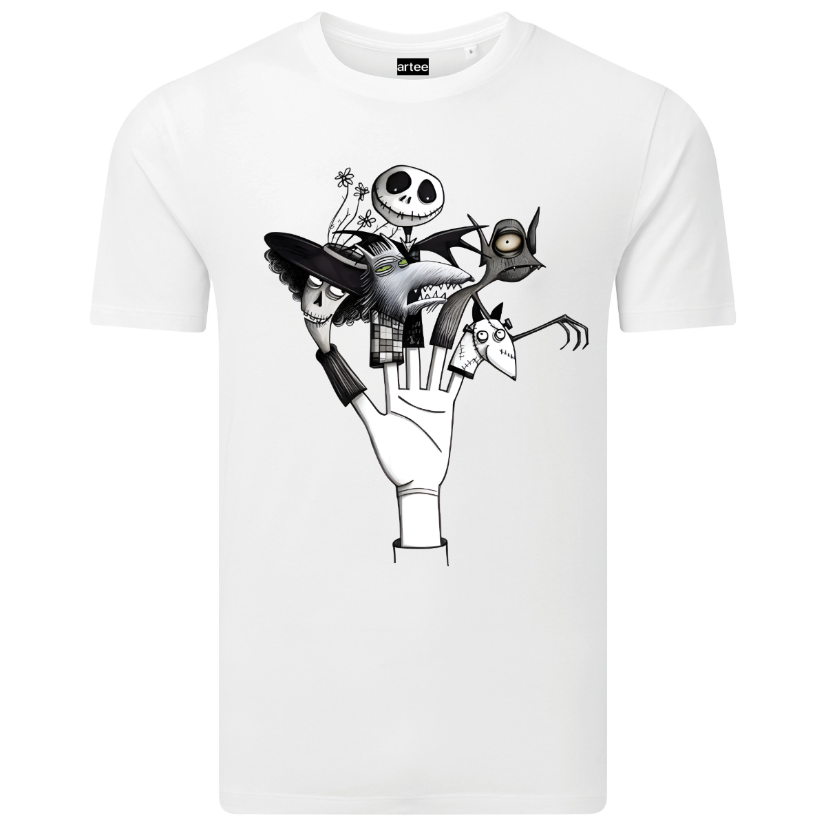 Tim Burton Finger Puppets Graphic Organic Cotton T-Shirt