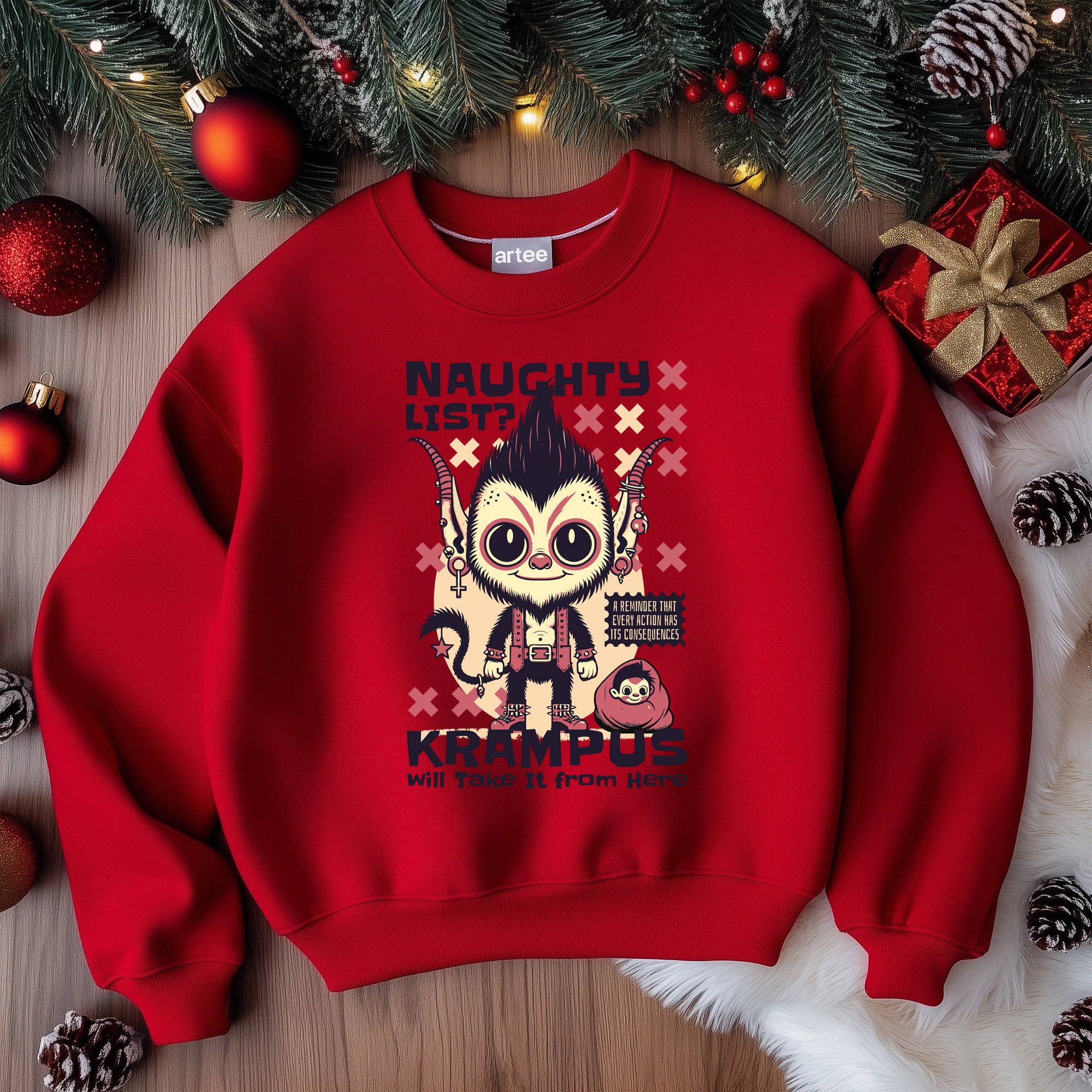 Trendy "Naughty List" Rotes Weihnachts-Sweatshirt
